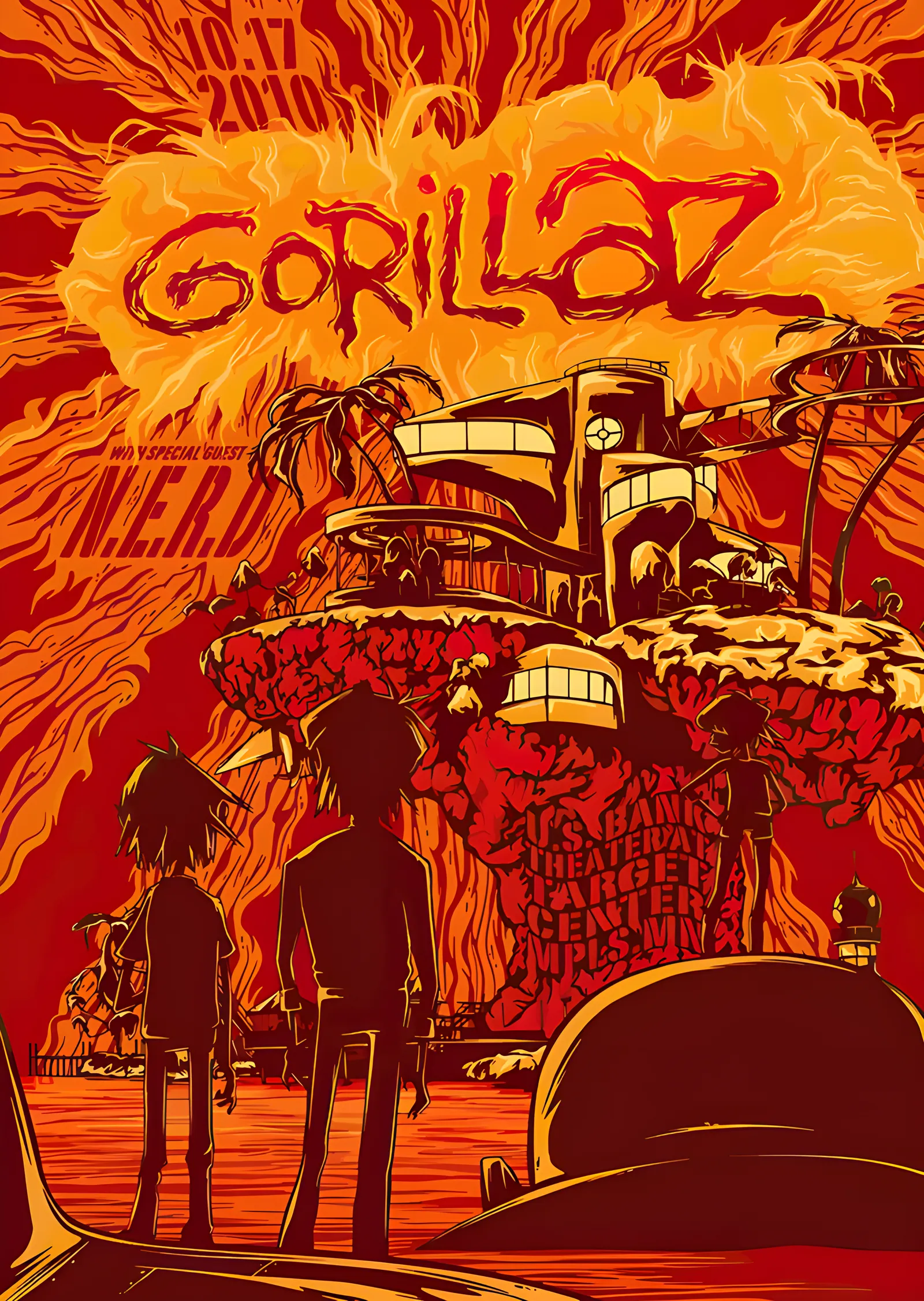 Gorillaz - Plastic Beach Sahne Gecesi metal tablo