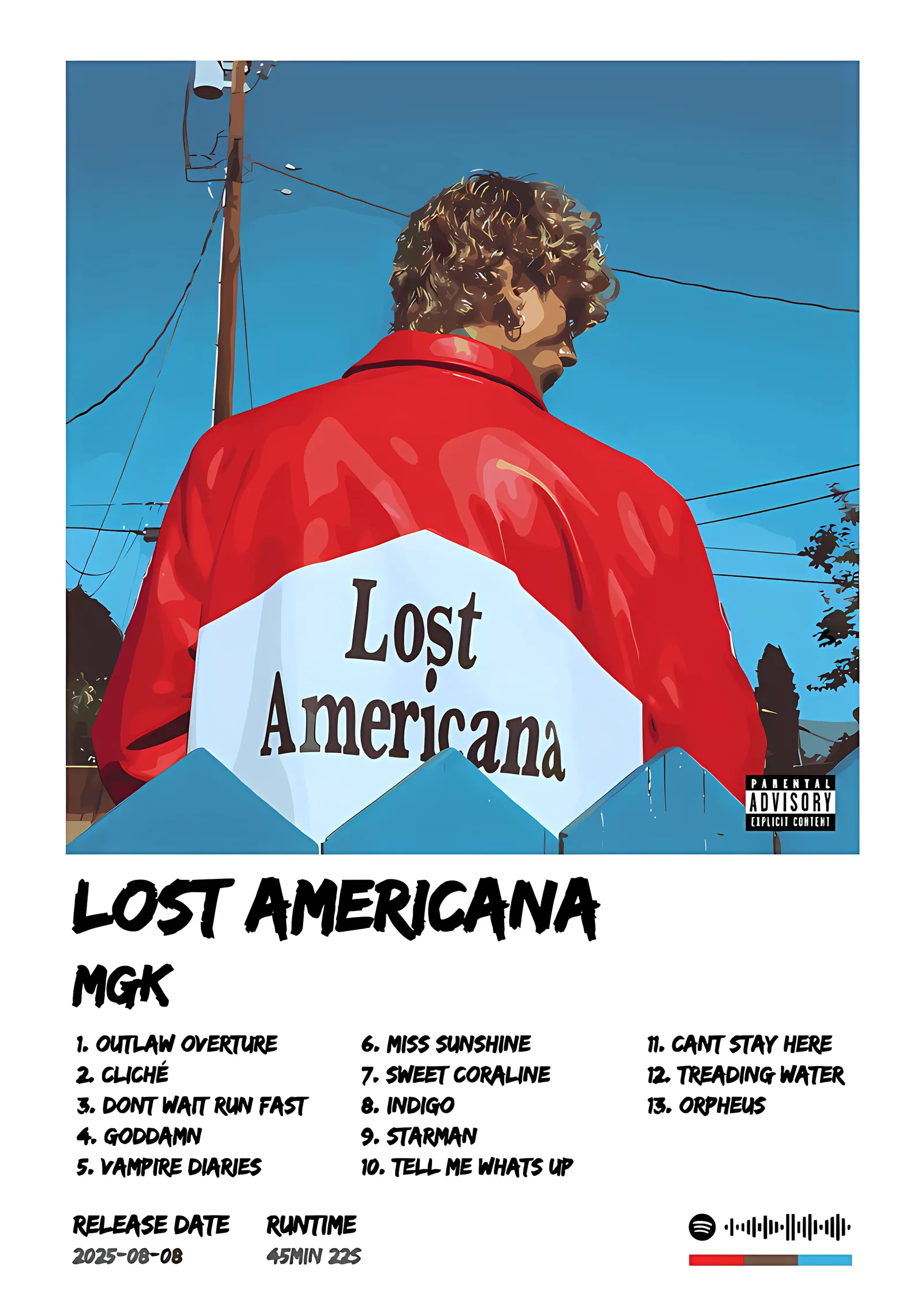 MGK - Lost Americana metal tablo