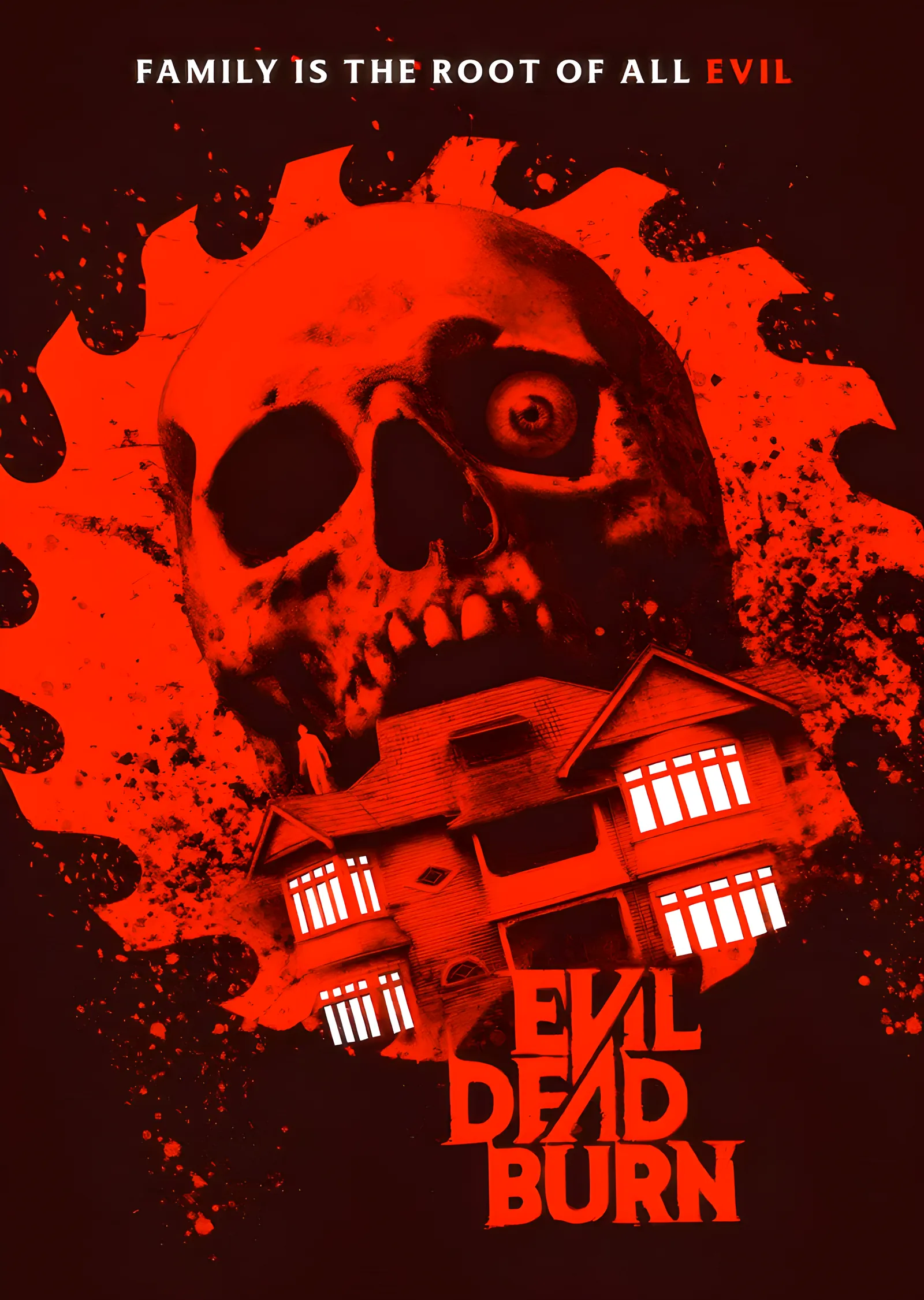 Evil Dead Burn - Kızıl Kafatası ve Ev metal tablo