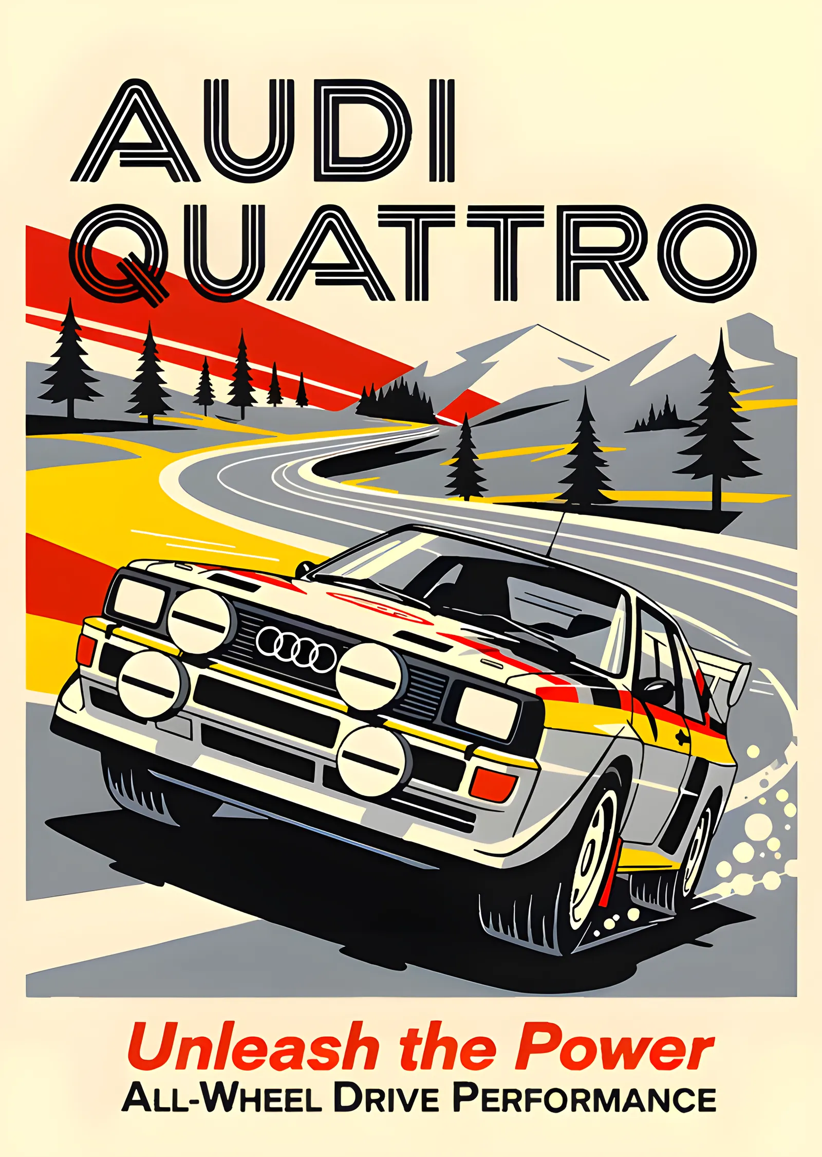 Audi Quattro - Unleash the Power metal tablo