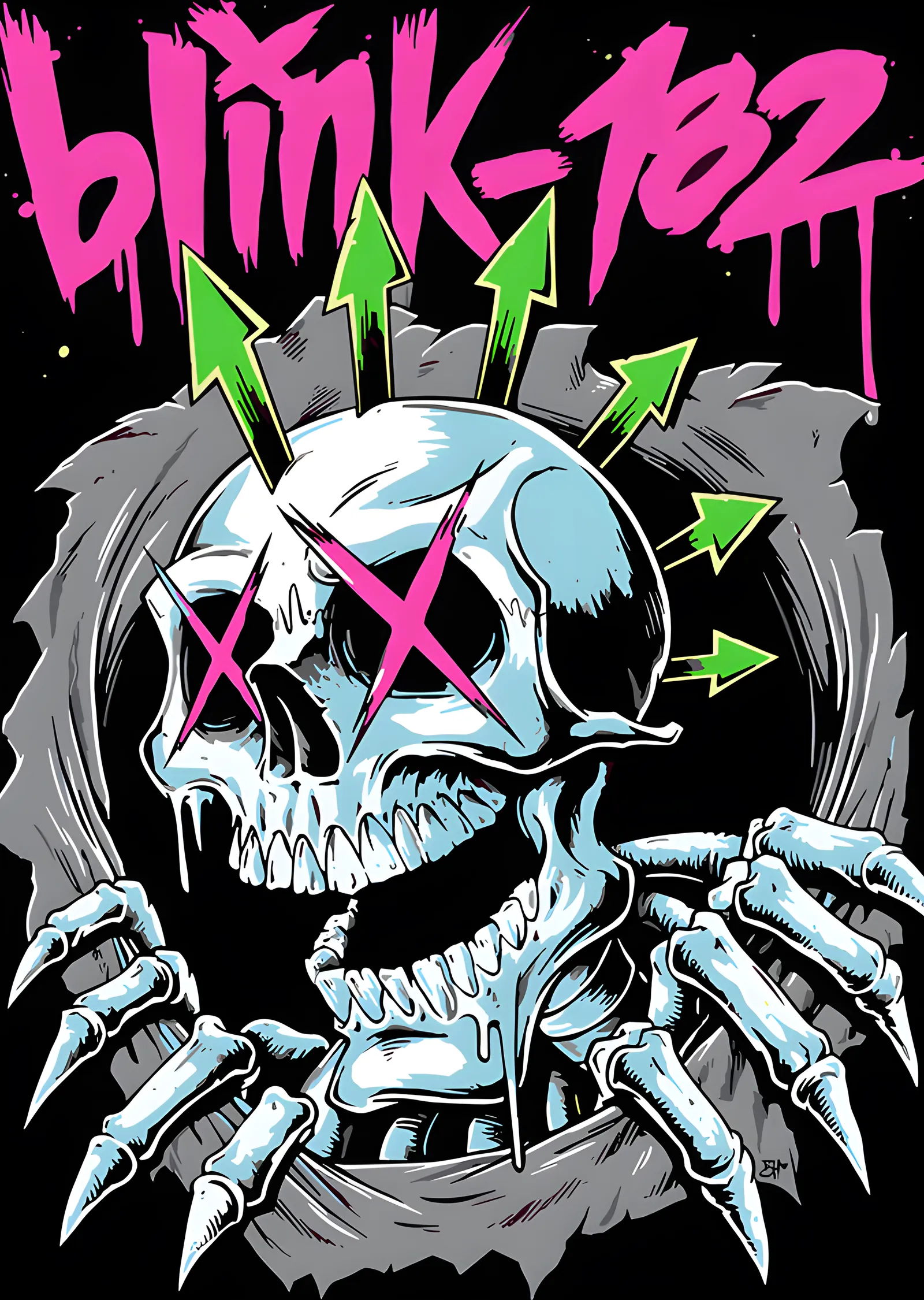 Blink-182 - Kuru Kafa ve Yeşil Oklar metal tablo
