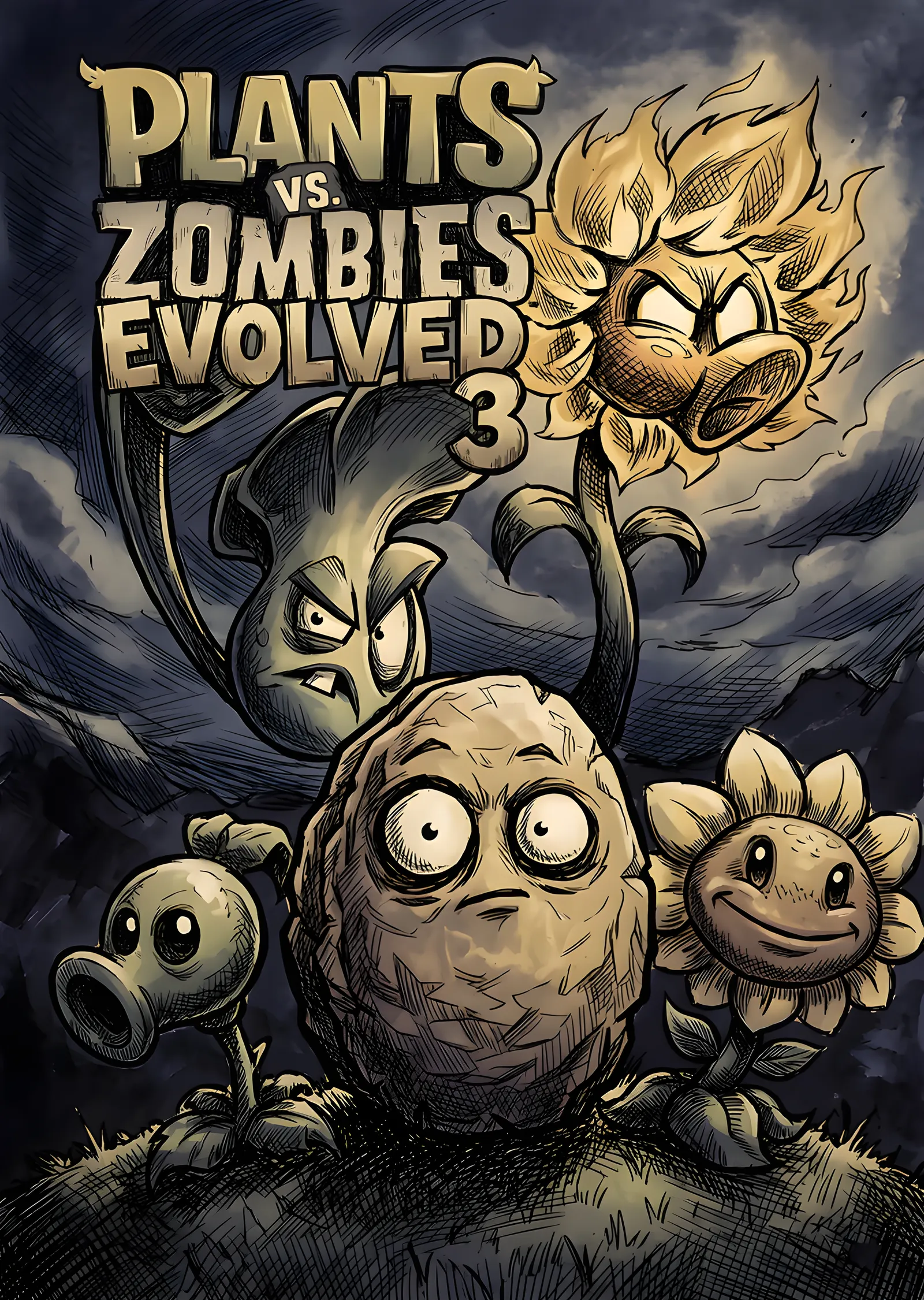 Plants vs Zombies Evolved 3 - Kapak Sanatı metal tablo
