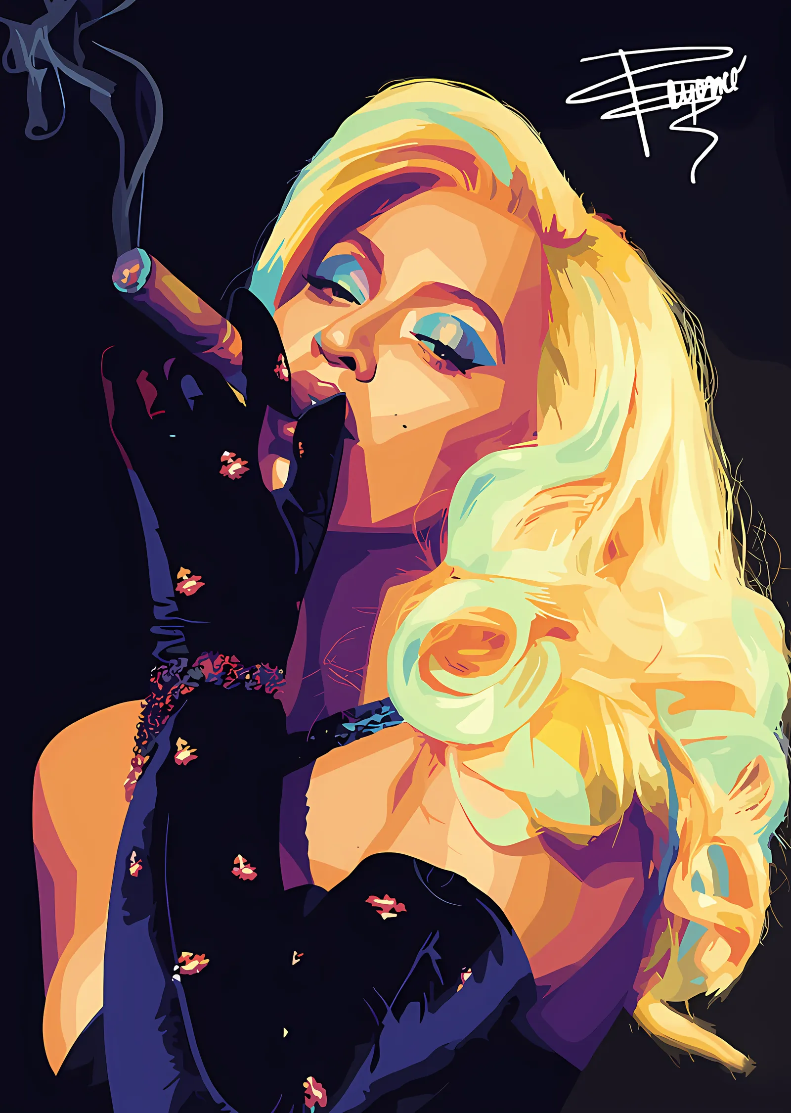 Beyoncé - Sarı Saçlı Pop Art Portre metal tablo