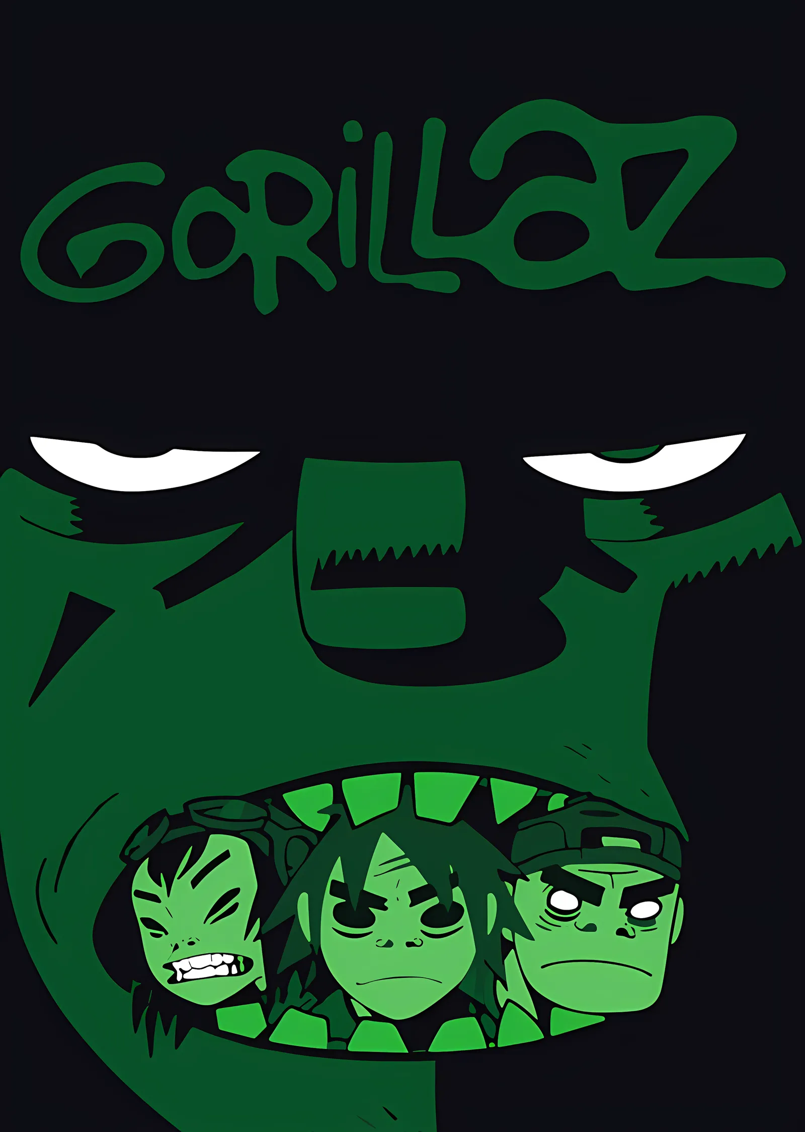Gorillaz - Yeşil Canavarın Ağzında metal tablo