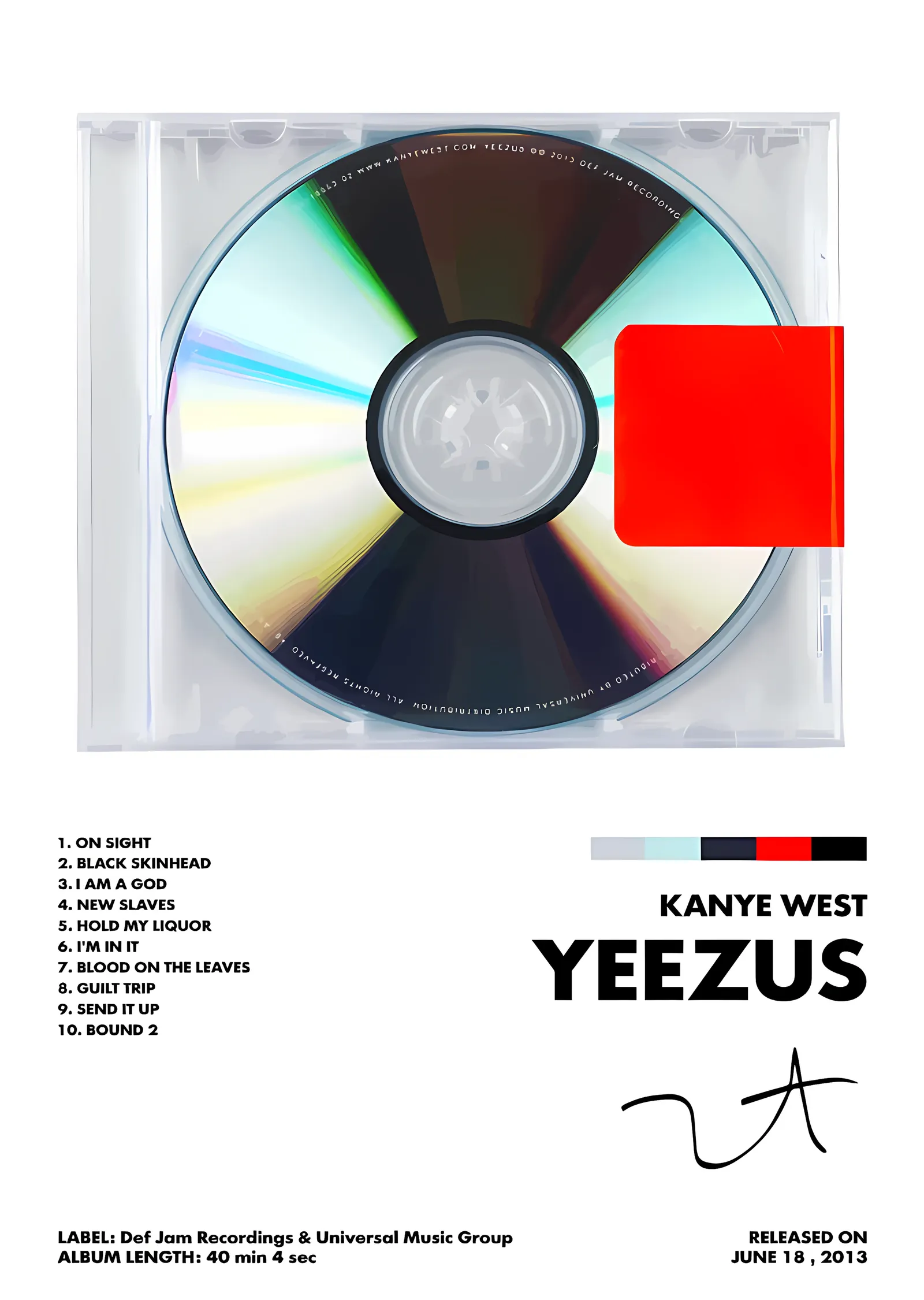 Kanye West - Yeezus metal tablo