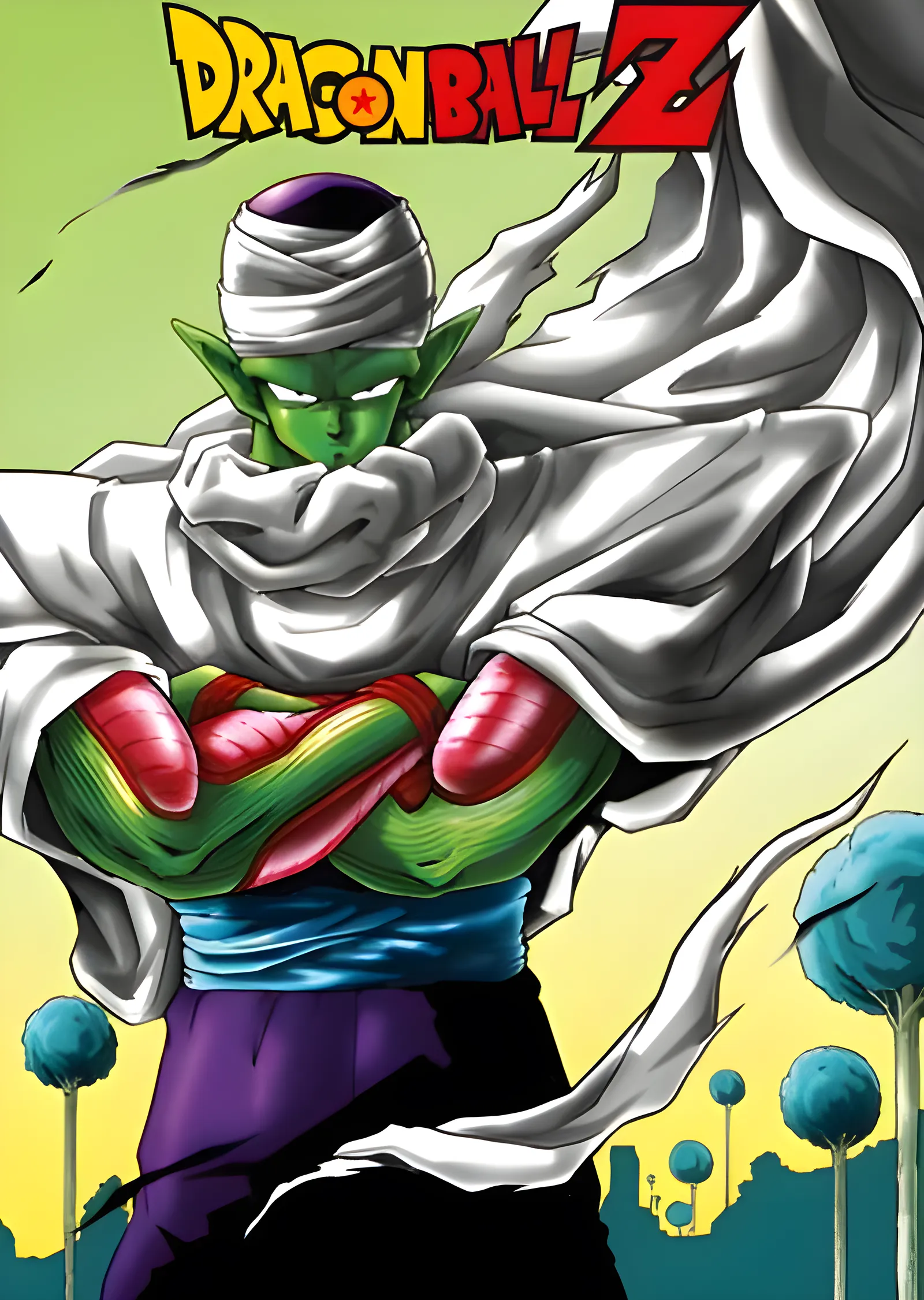 Dragon Ball Z: Piccolo Yeşil Zemin metal tablo