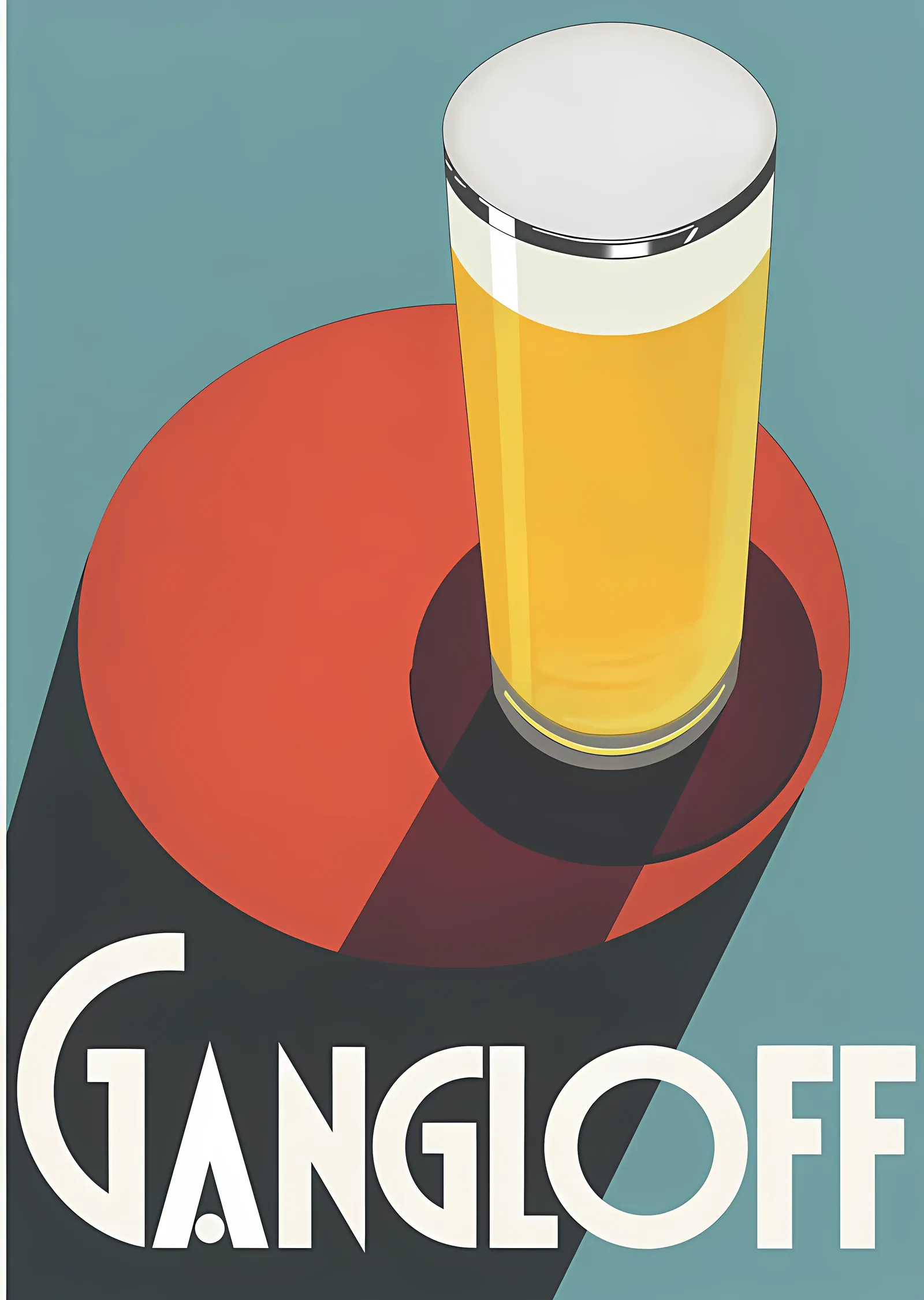 Gangloff - Vintage Bira Afişi metal tablo
