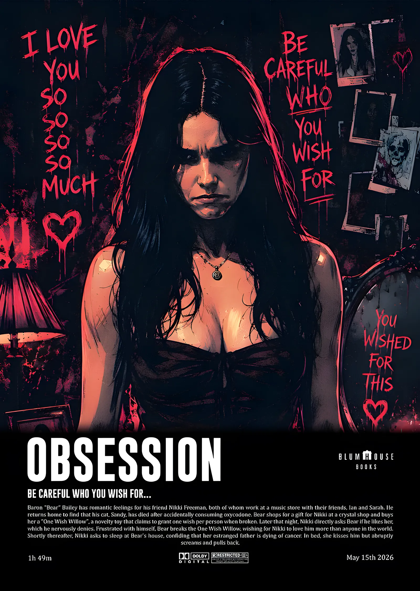 Obsession - Gerilim Afişi metal tablo