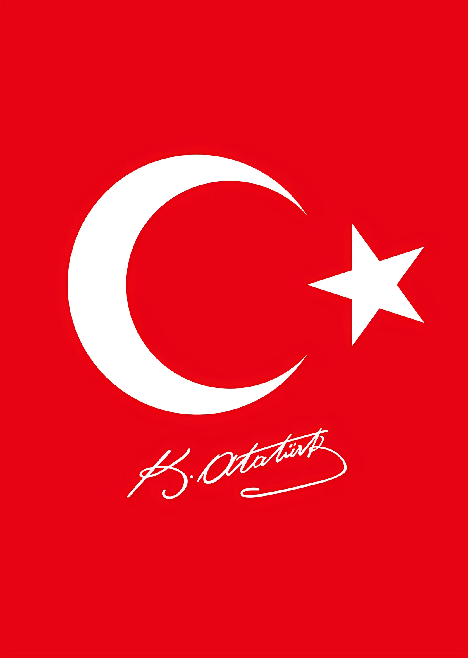 Türk Bayrağı ve Atatürk İmzası metal tablo