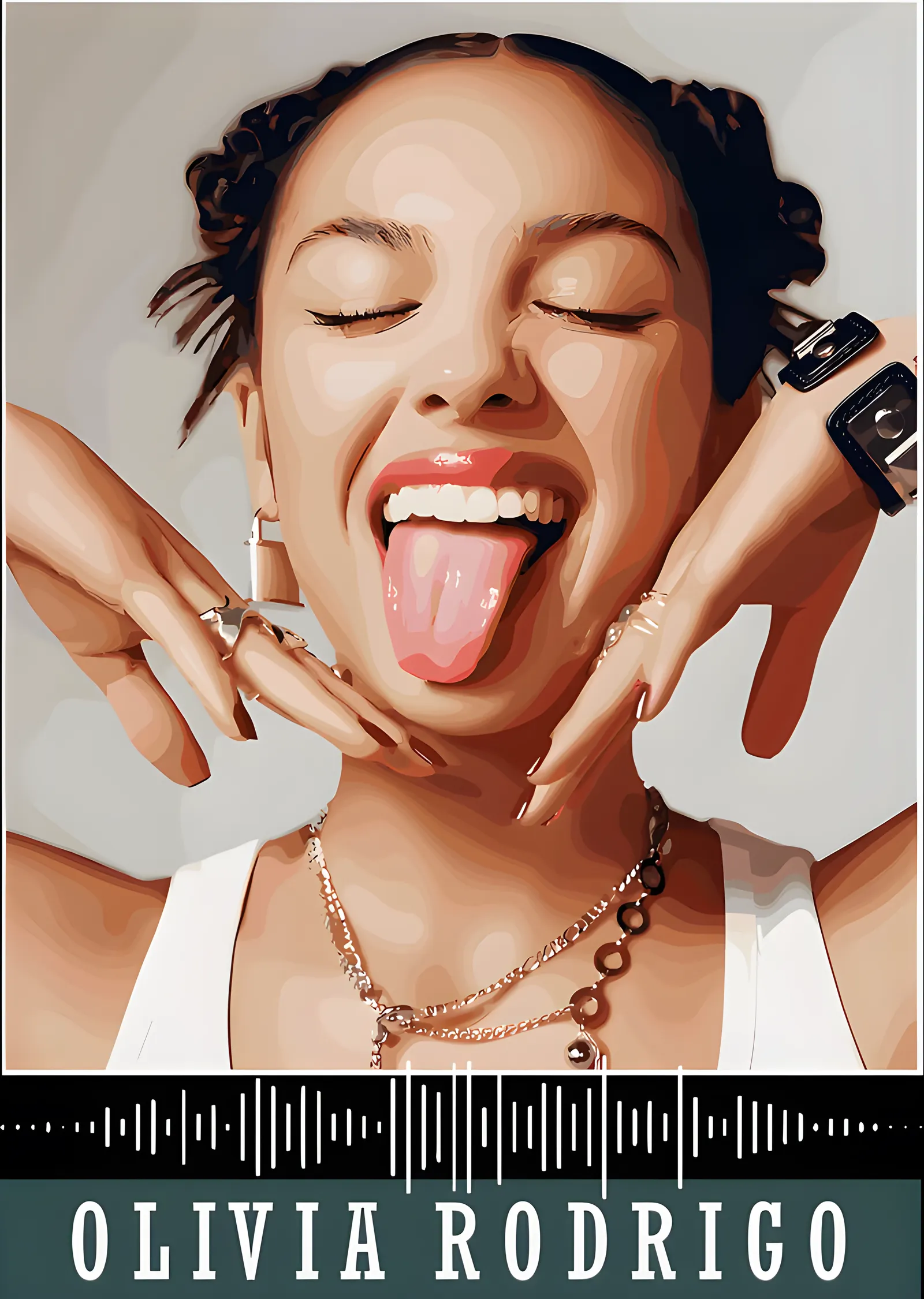 Olivia Rodrigo - Spotify Kodlu İllüstrasyon metal tablo
