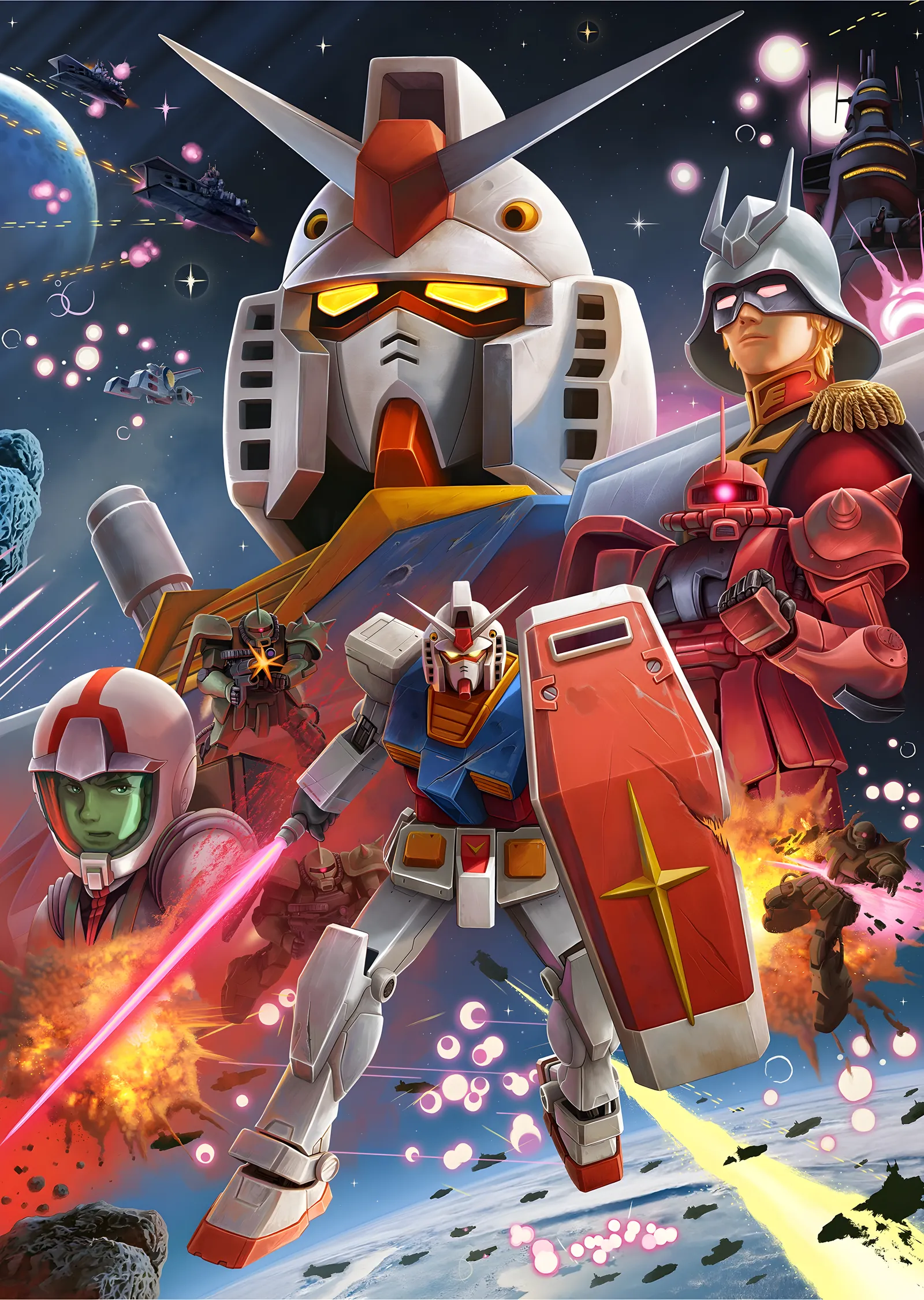 Mobile Suit Gundam - Uzay Savaşı Kadrajı metal tablo