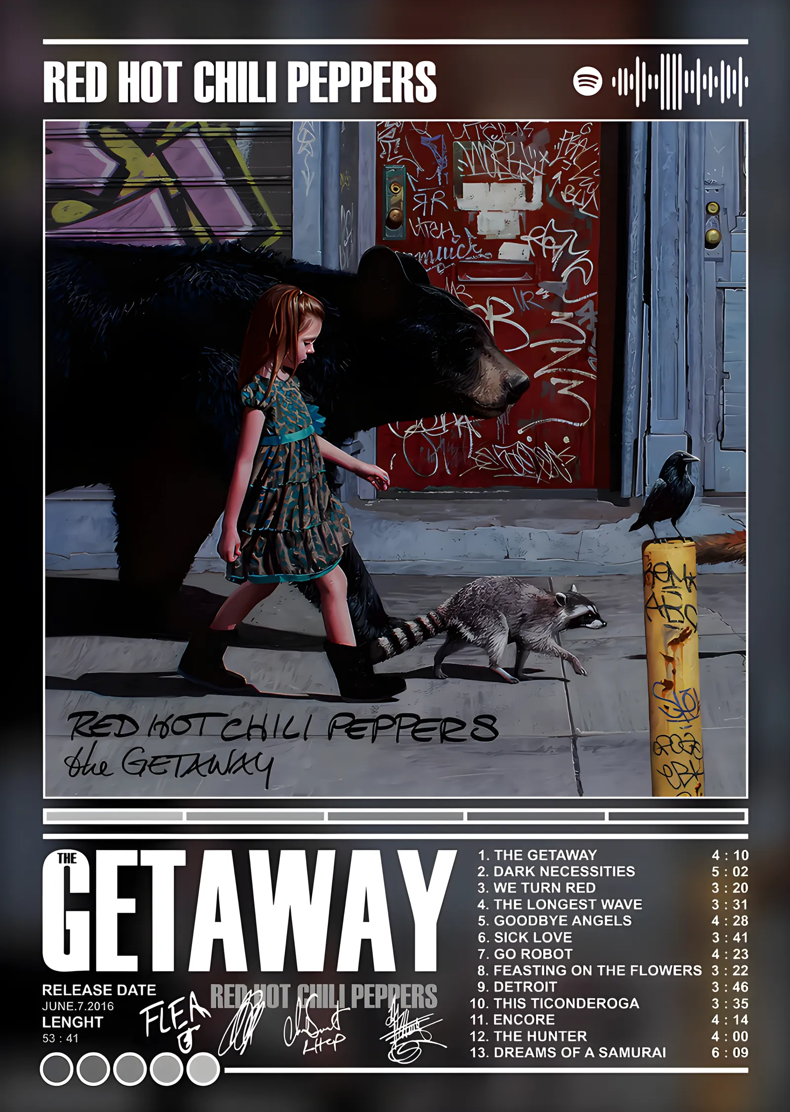 Red Hot Chili Peppers - The Getaway metal tablo