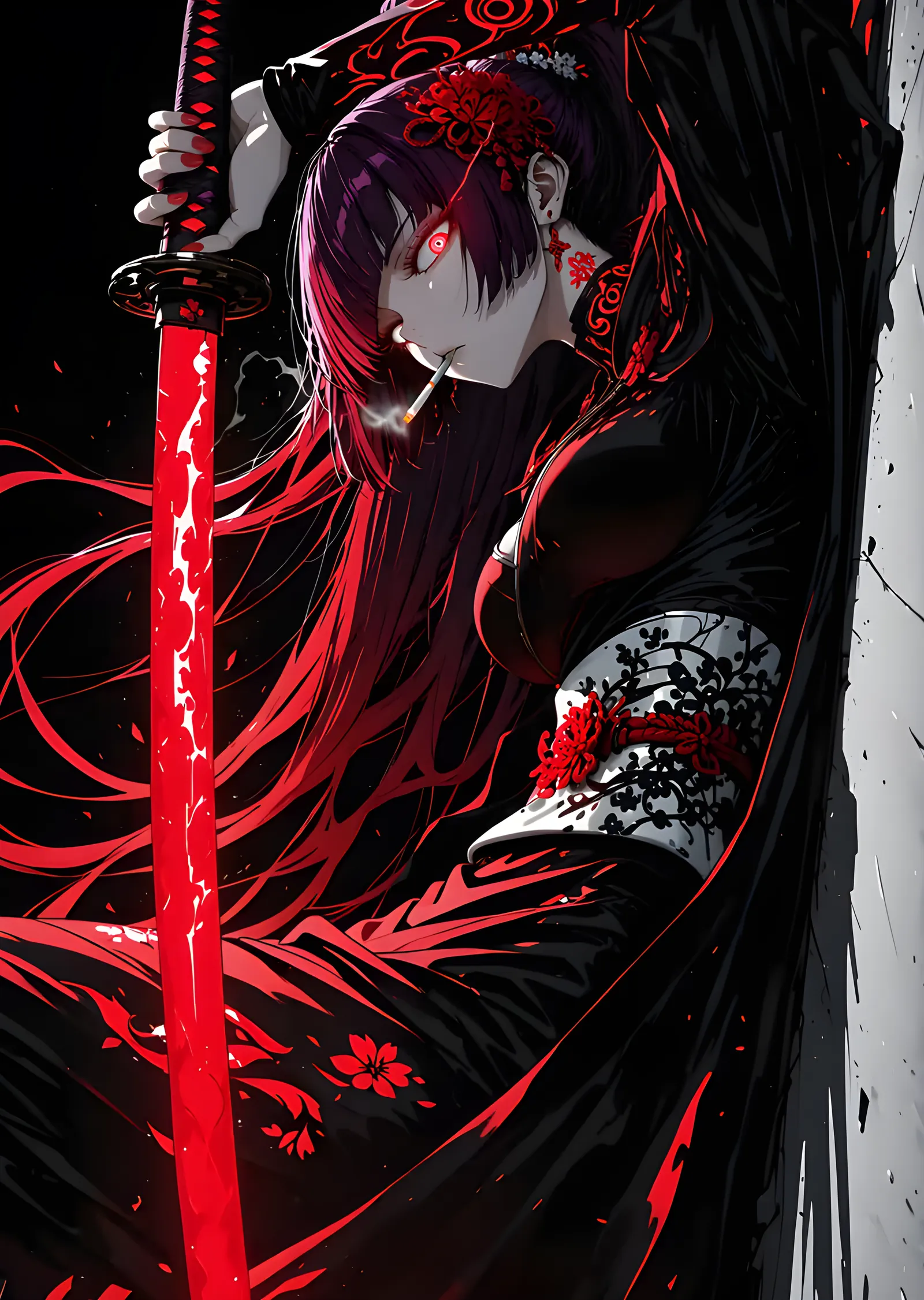 Kızıl Saçlı Anime Savaşçısı metal tablo
