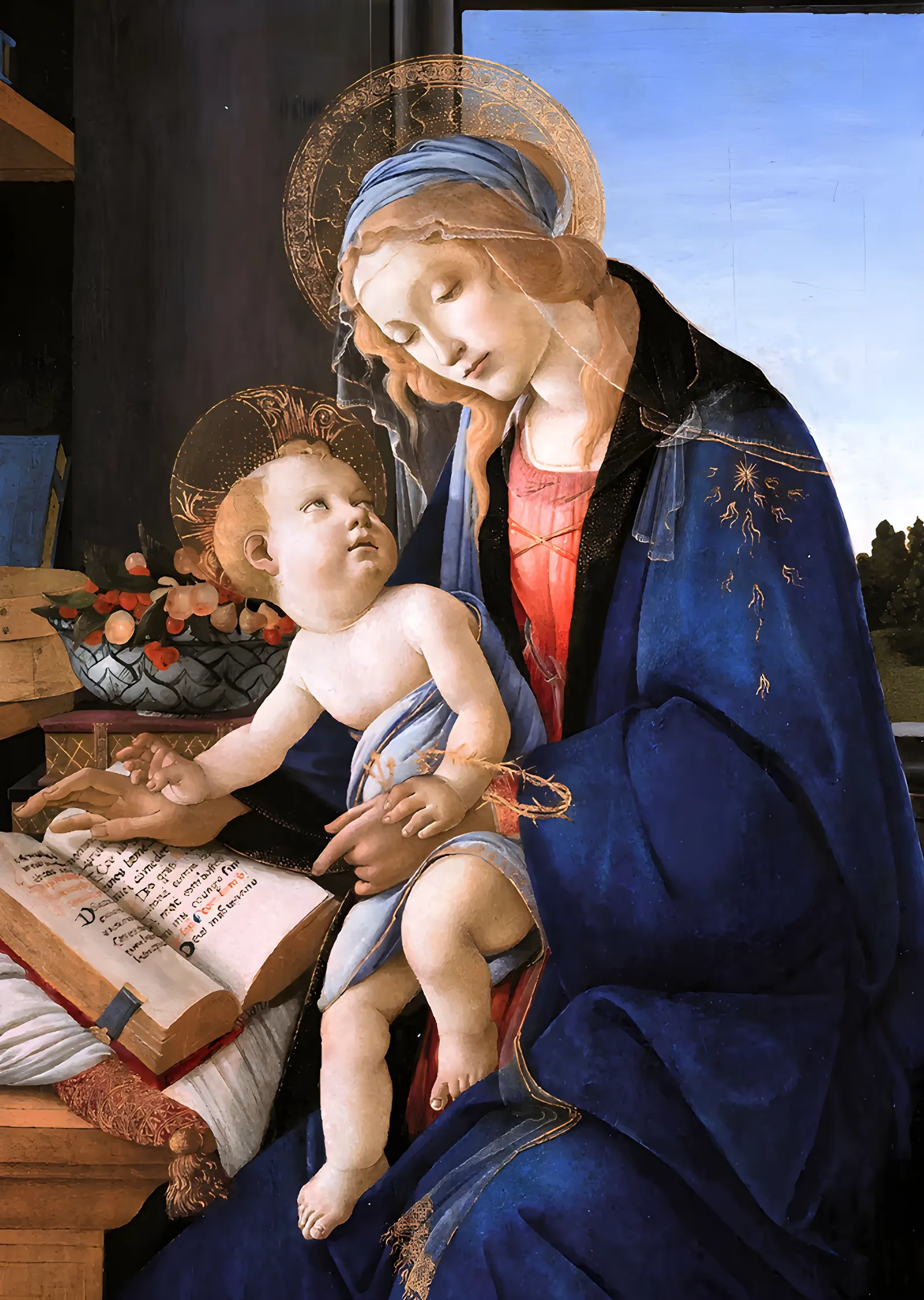 Botticelli - Madonna ve Kitap Detay metal tablo