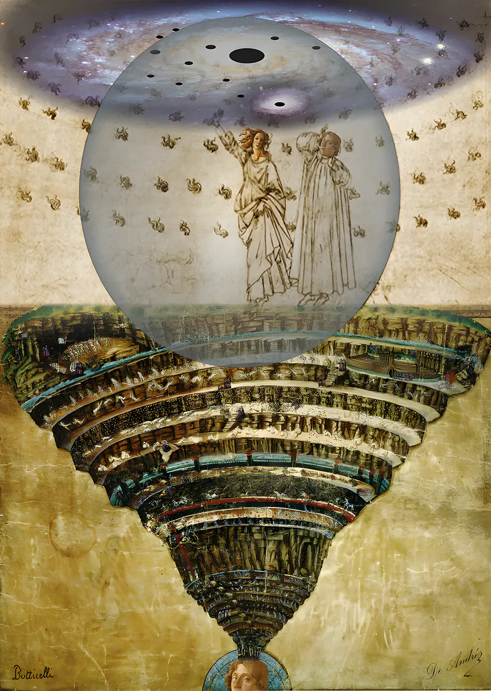Botticelli - Cehennem Haritası metal tablo