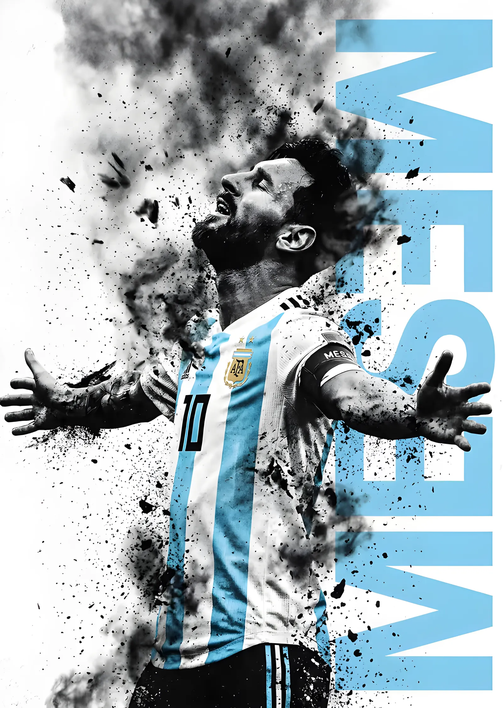 Lionel Messi - Toz Patlaması Sevinci metal tablo