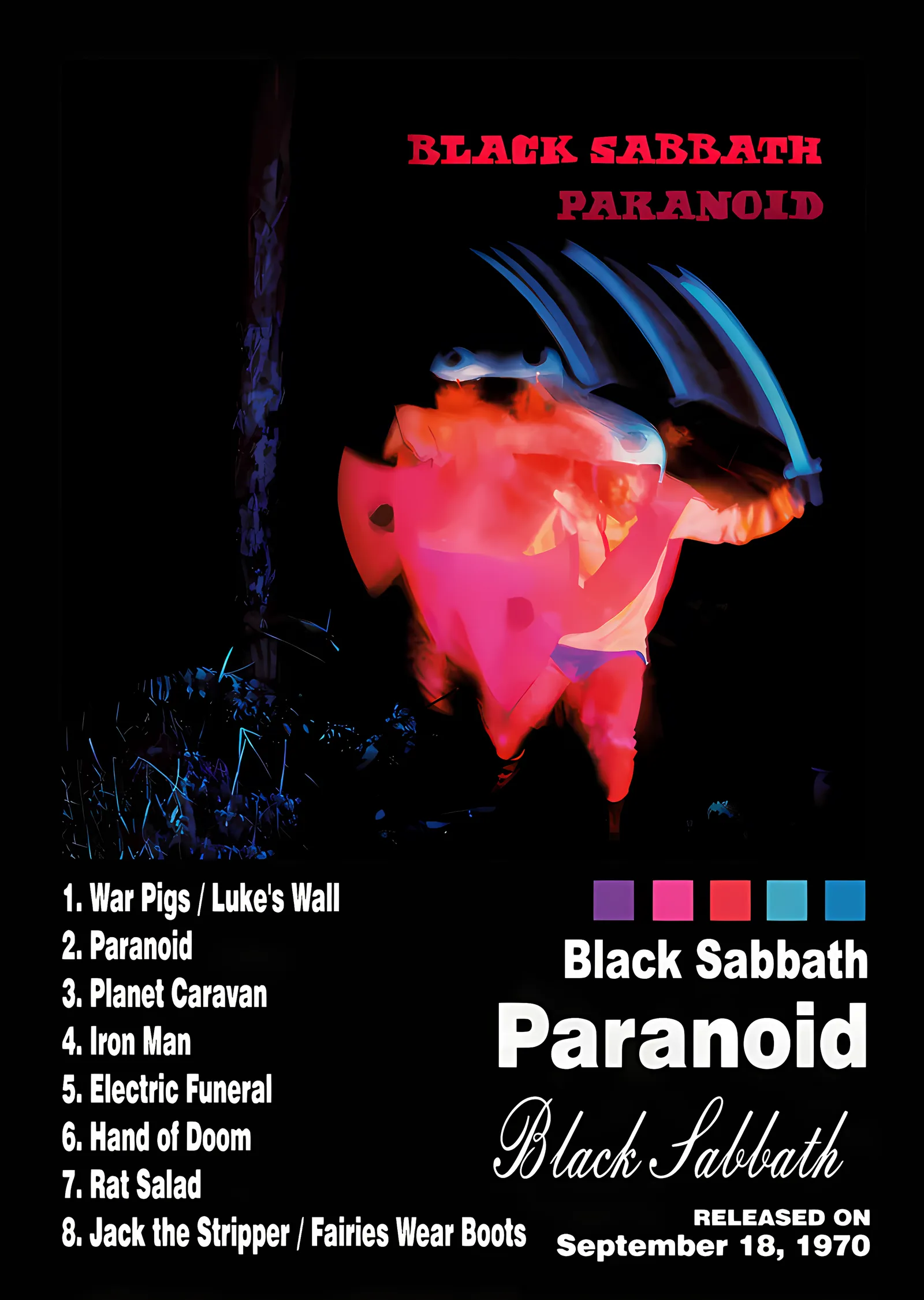 Black Sabbath - Paranoid metal tablo