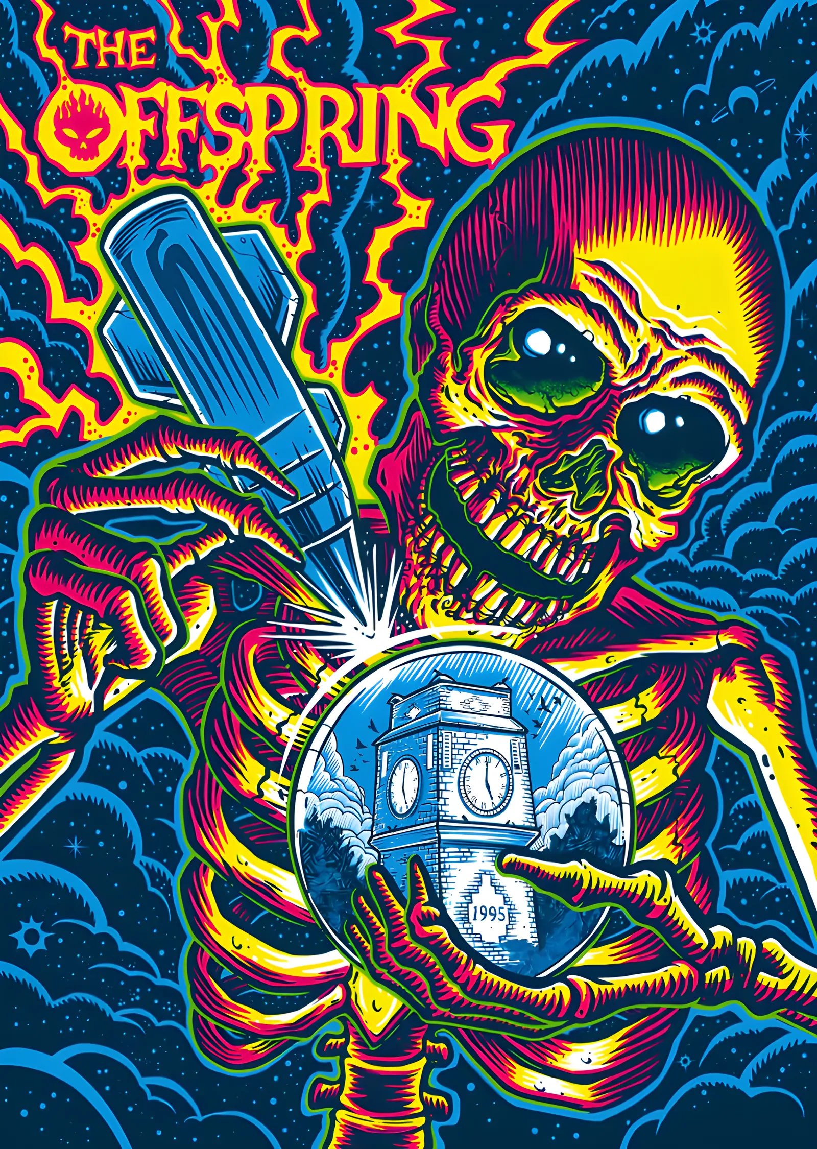 The Offspring - Psikedelik İskelet metal tablo