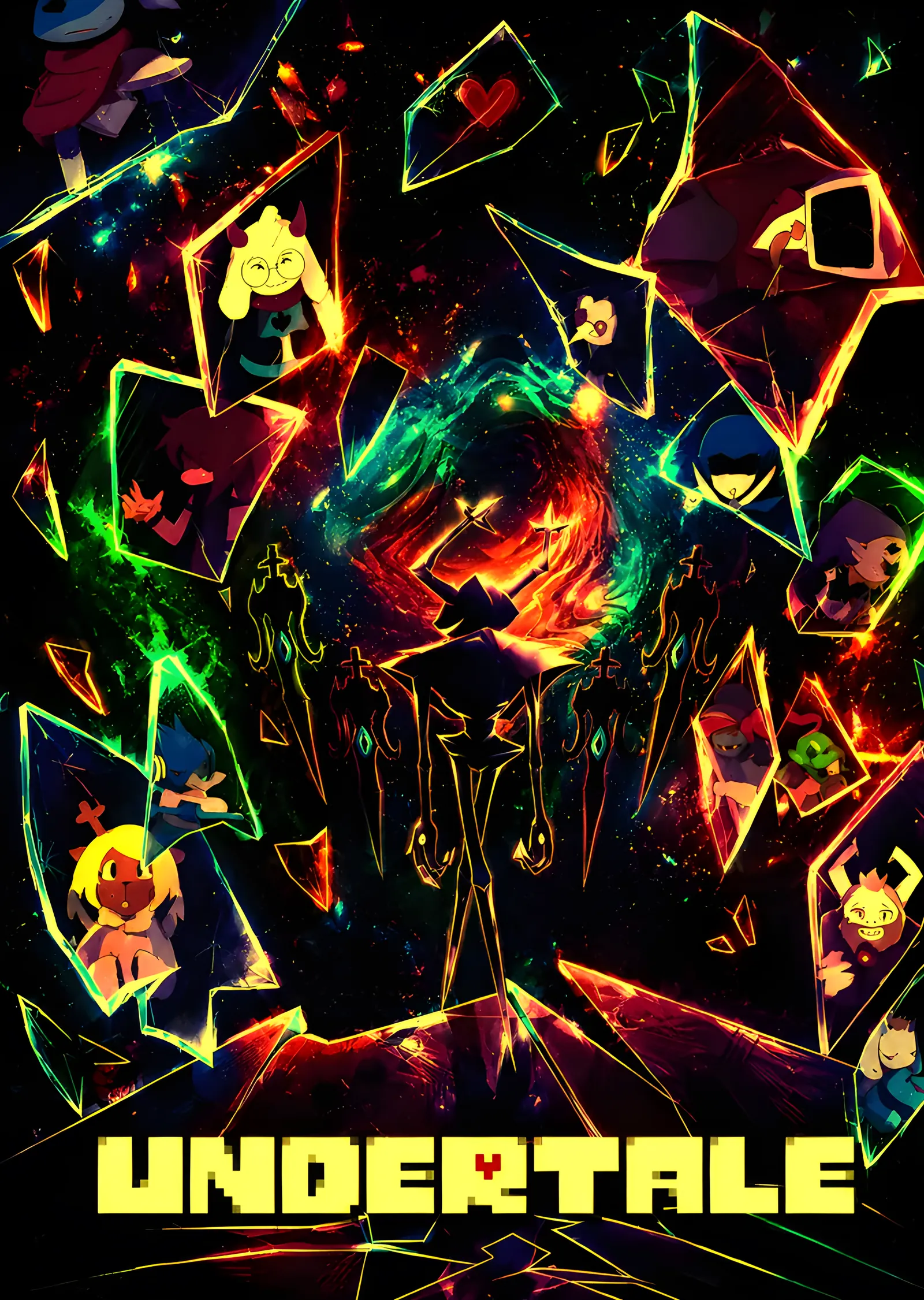 Undertale - Neon Kalp Kırıkları metal tablo