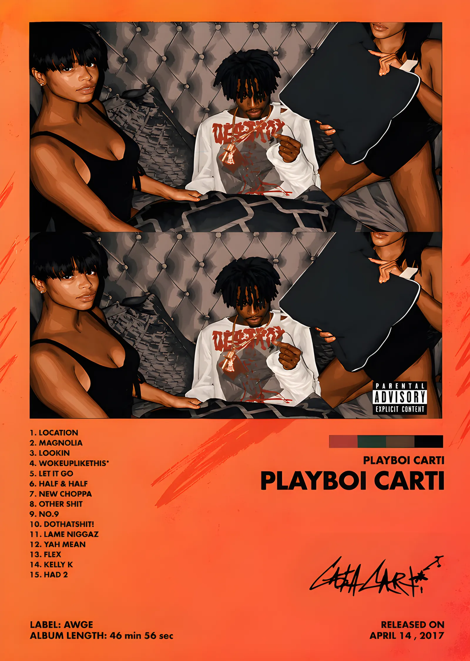 Playboi Carti - Self-Titled metal tablo