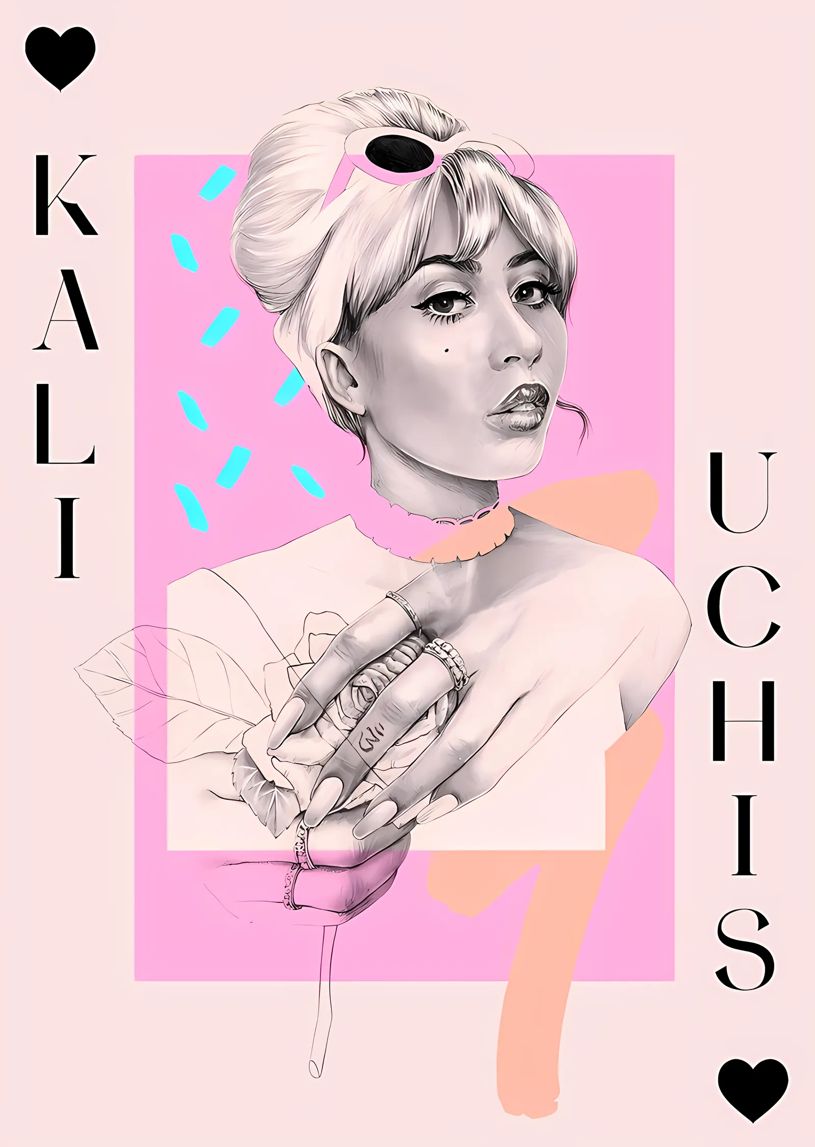 Kali Uchis: Çizgi Sanatı metal tablo