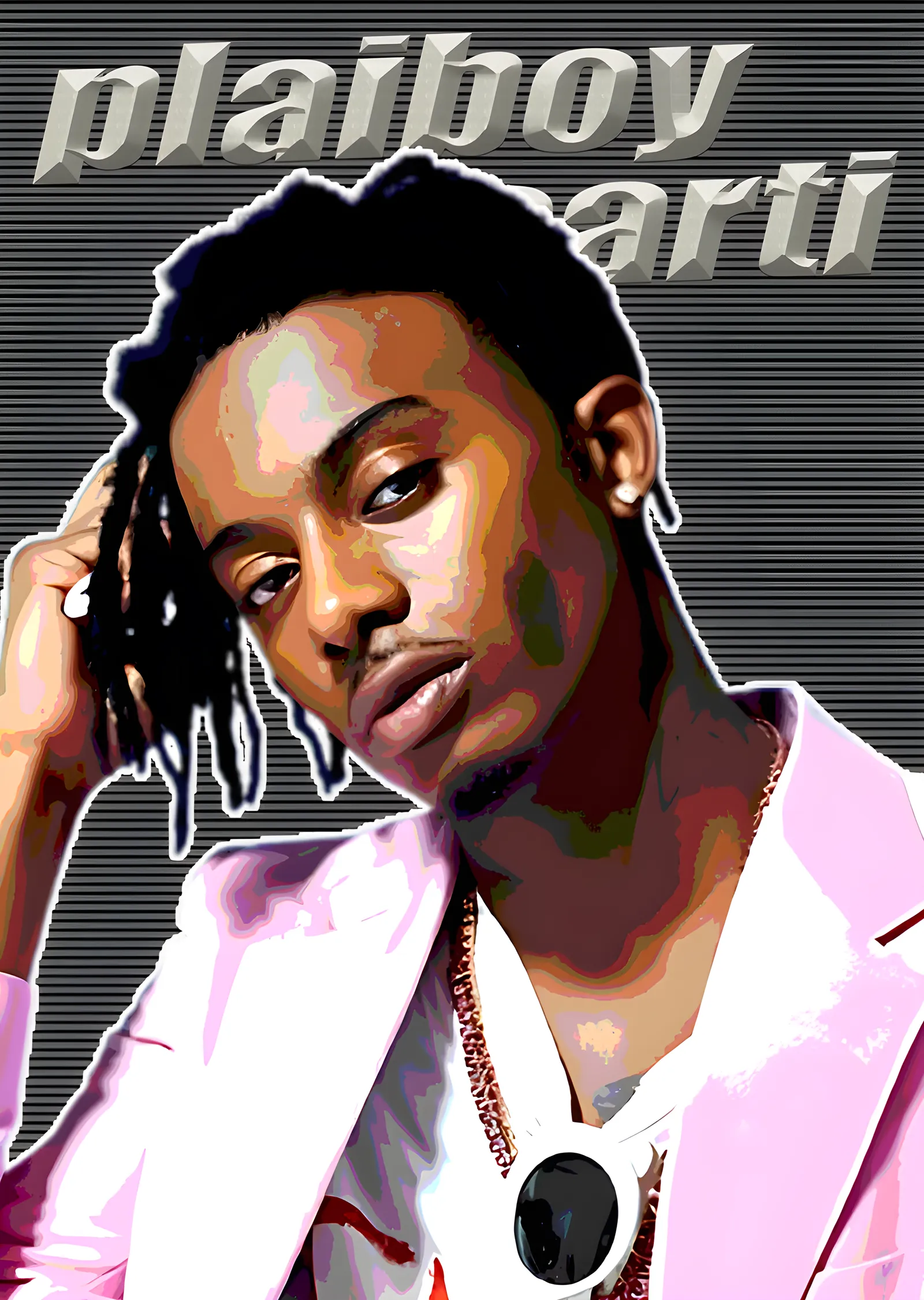 Playboi Carti - Pembe Ceket metal tablo