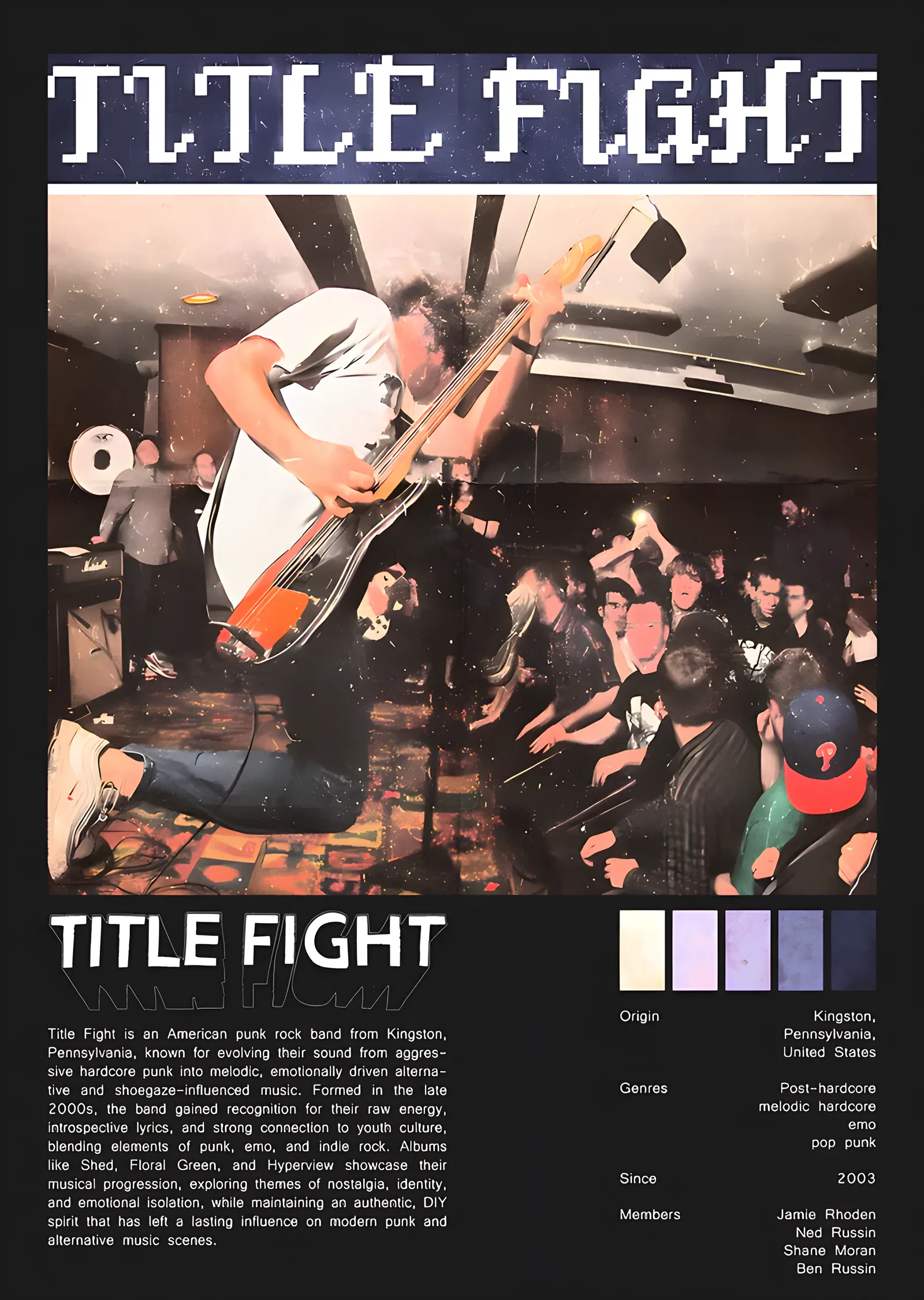 Title Fight - Grup Künyesi metal tablo