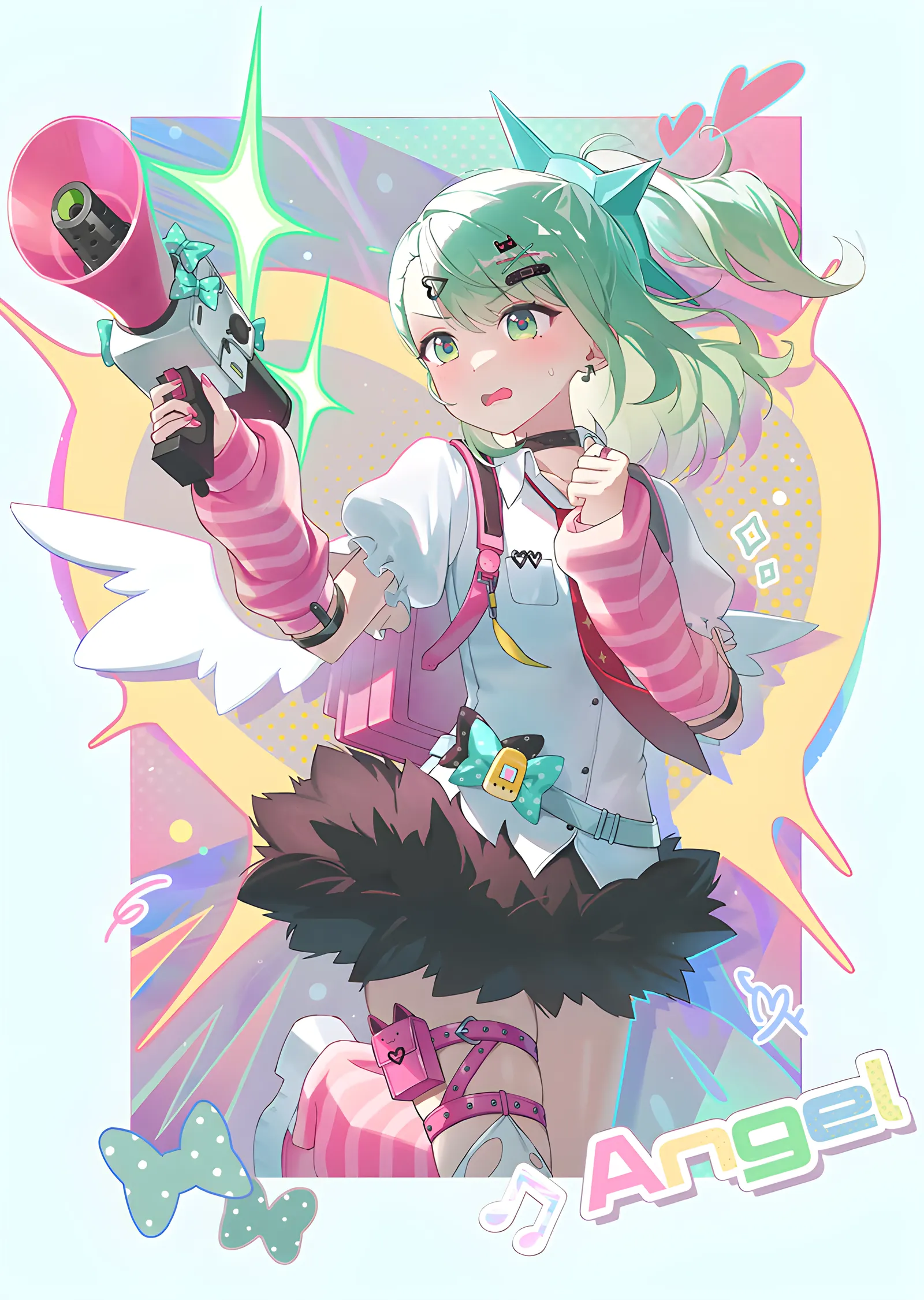 Kaykaylı Pastel Anime Karakteri metal tablo