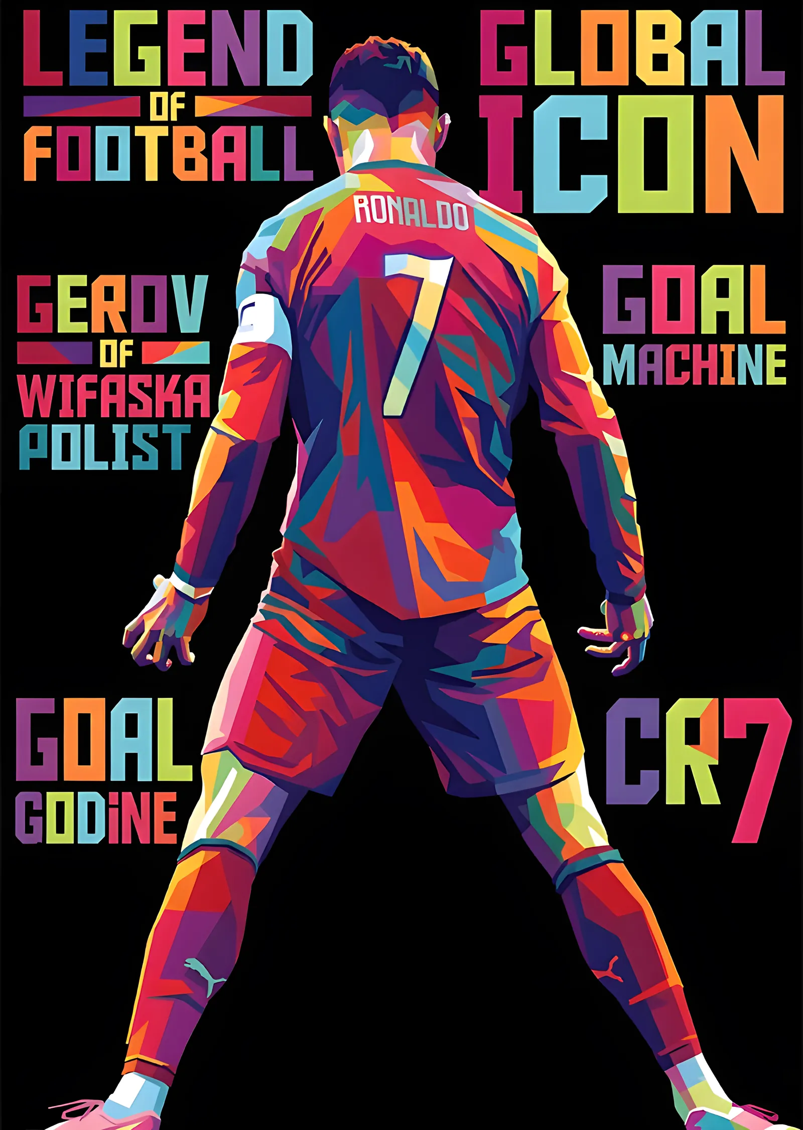 Cristiano Ronaldo - Pop Art Futbol Efsanesi metal tablo
