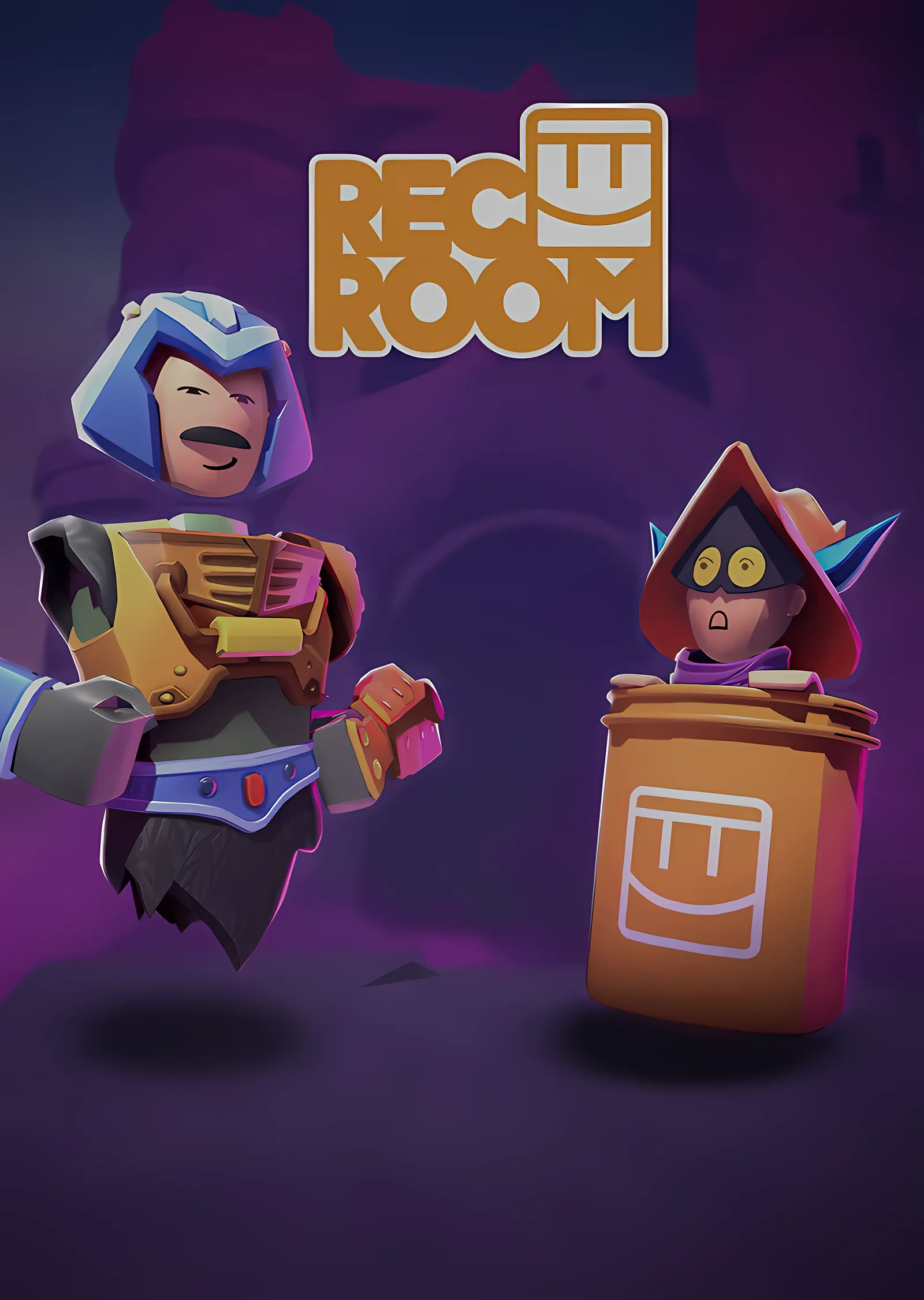 Rec Room - Mor Zeminde İki Karakter metal tablo