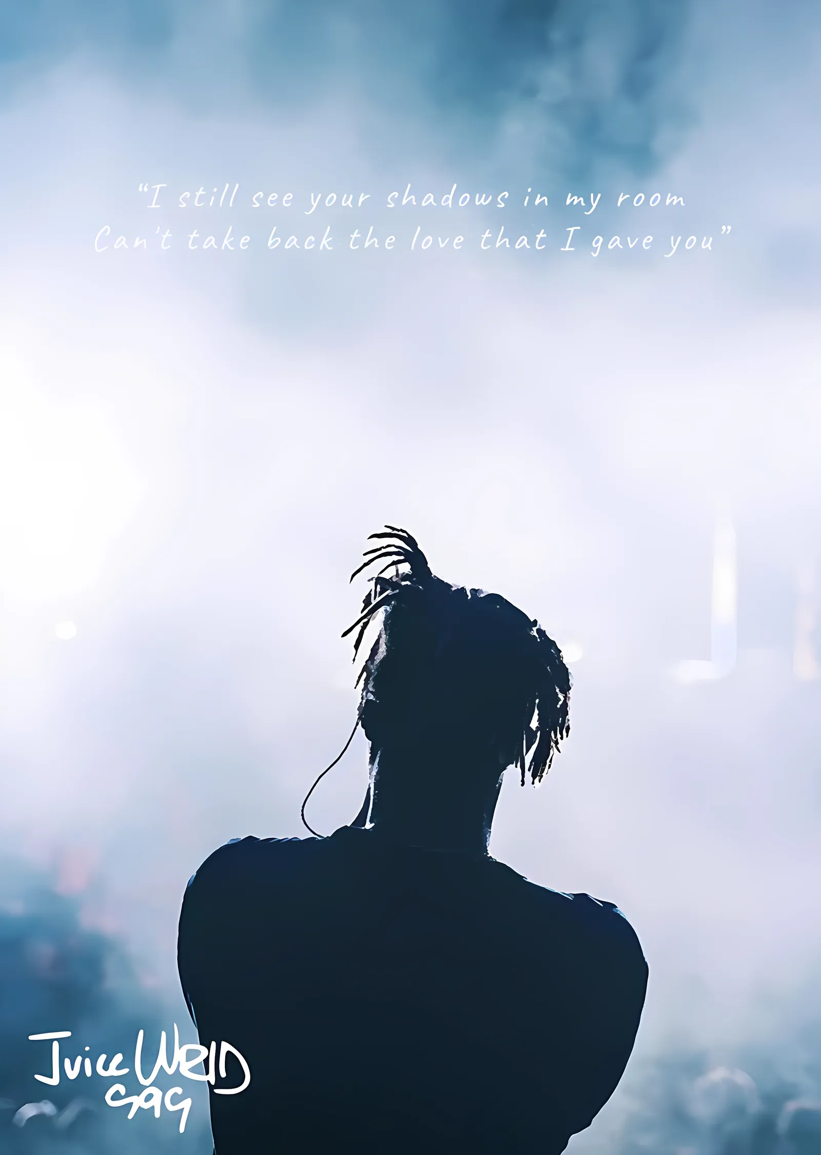 Juice WRLD - Sisli Sahnede Silüet metal tablo