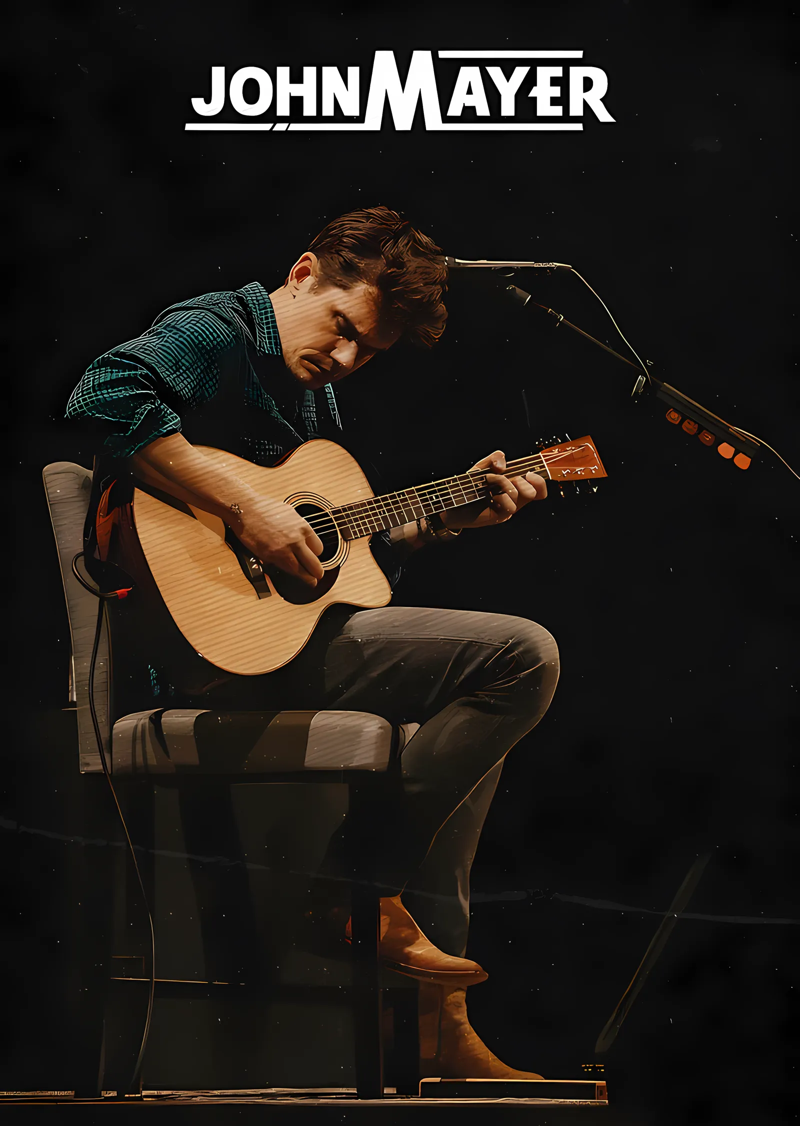 John Mayer - Akustik Sahne metal tablo