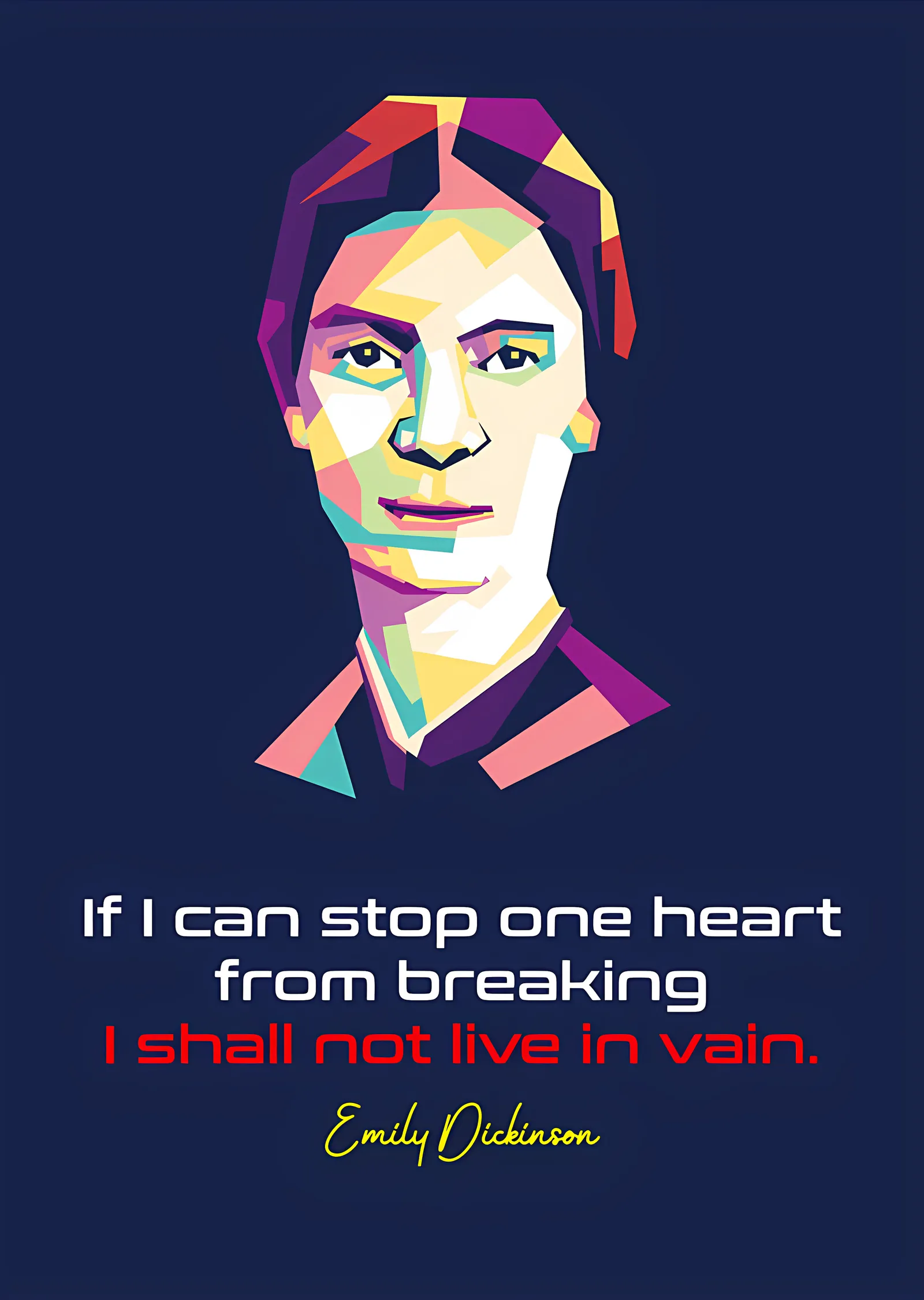 Emily Dickinson - If I Can Stop One Heart from Breaking metal tablo