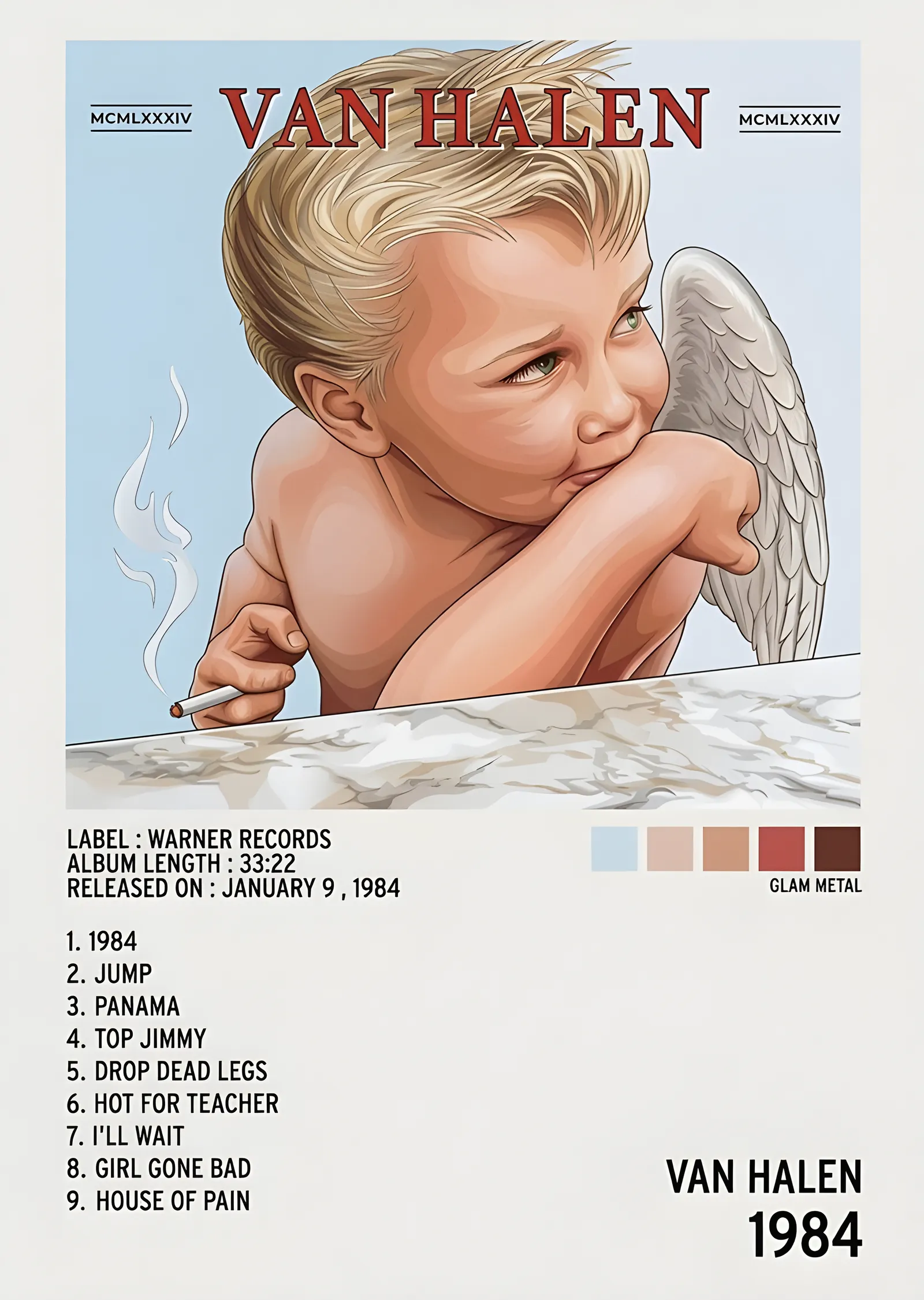 Van Halen - 1984 metal tablo
