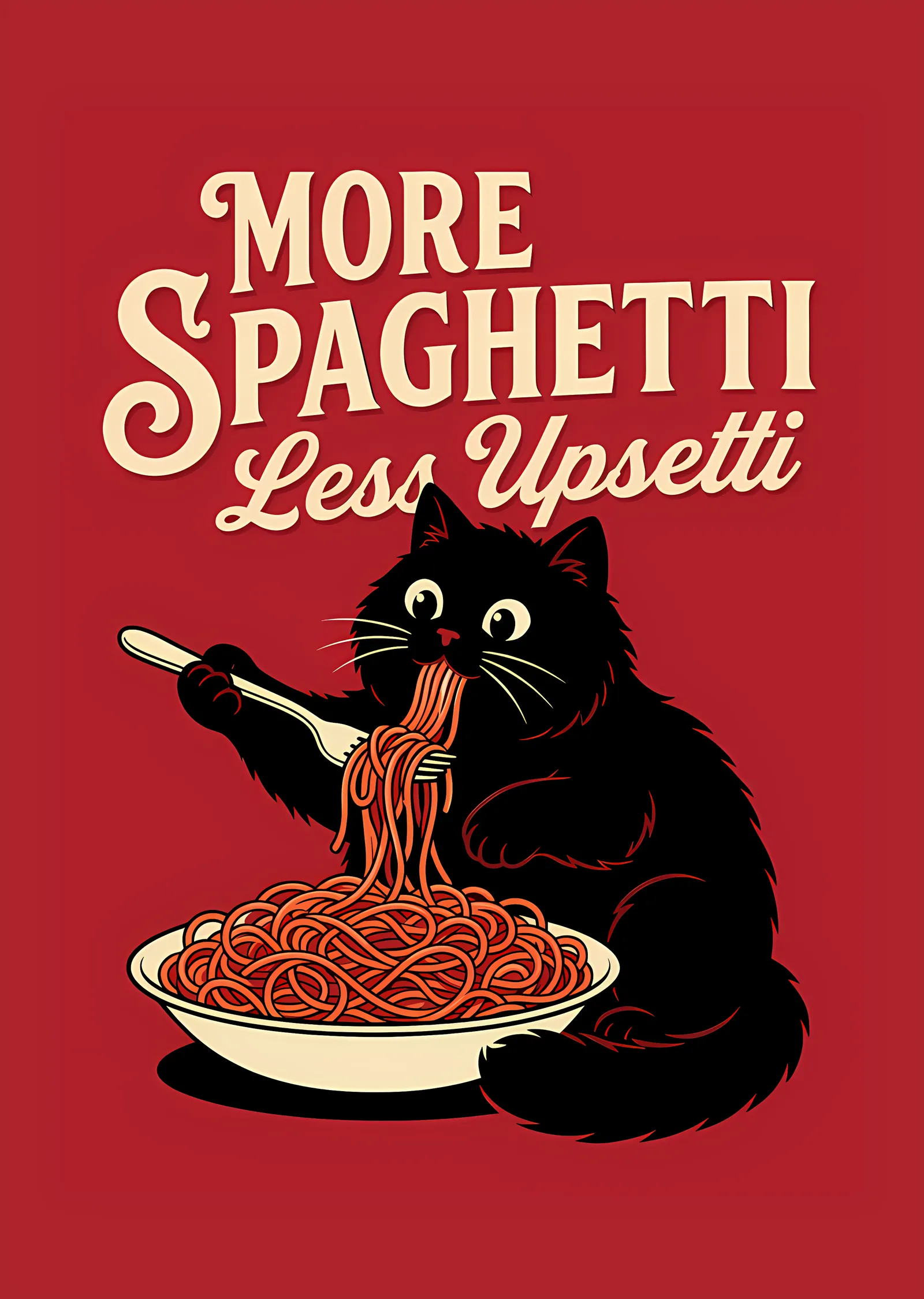 More Spaghetti Less Upsetti metal tablo