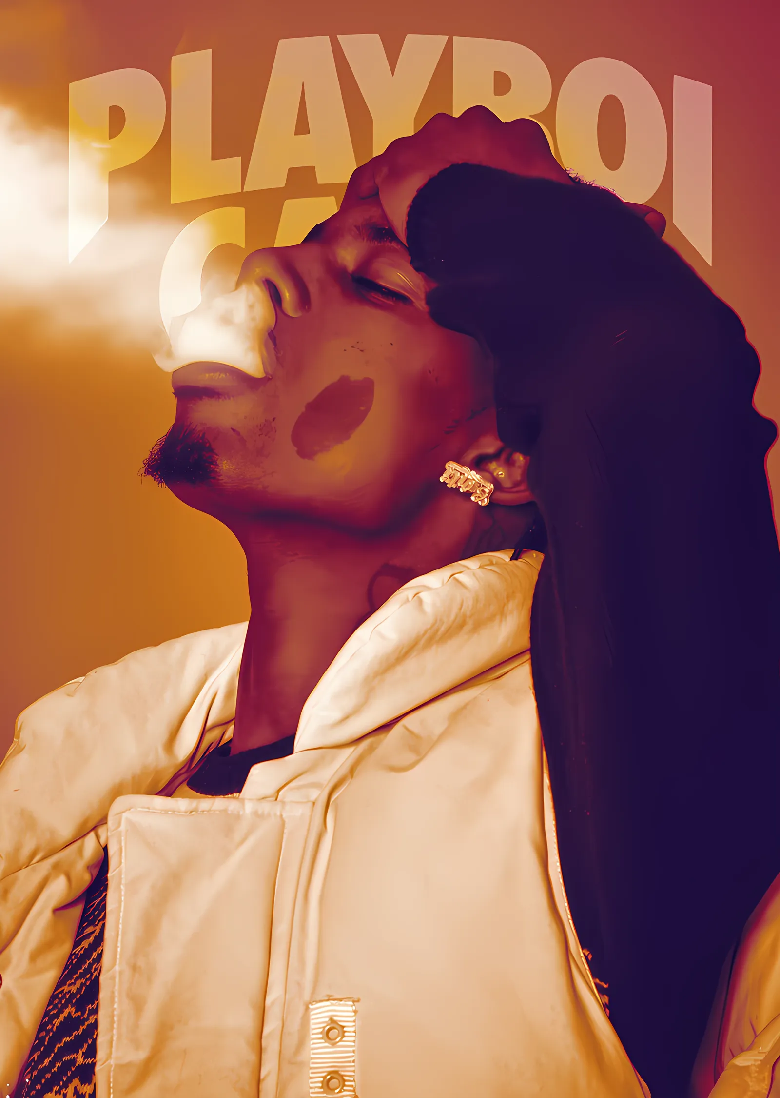 Playboi Carti - Altın Işıkta Duman metal tablo