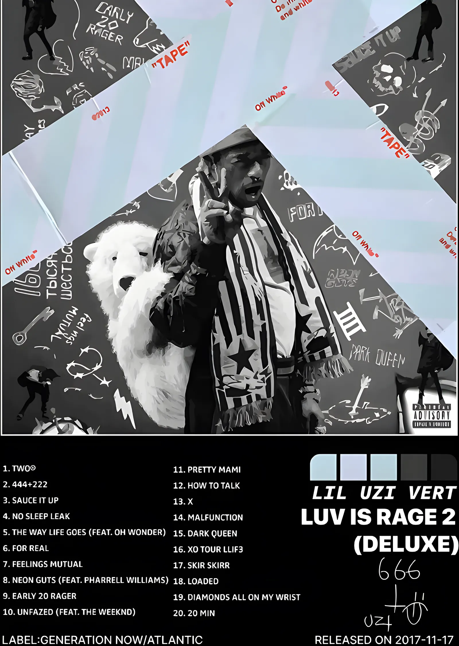 Lil Uzi Vert - Luv Is Rage 2 metal tablo