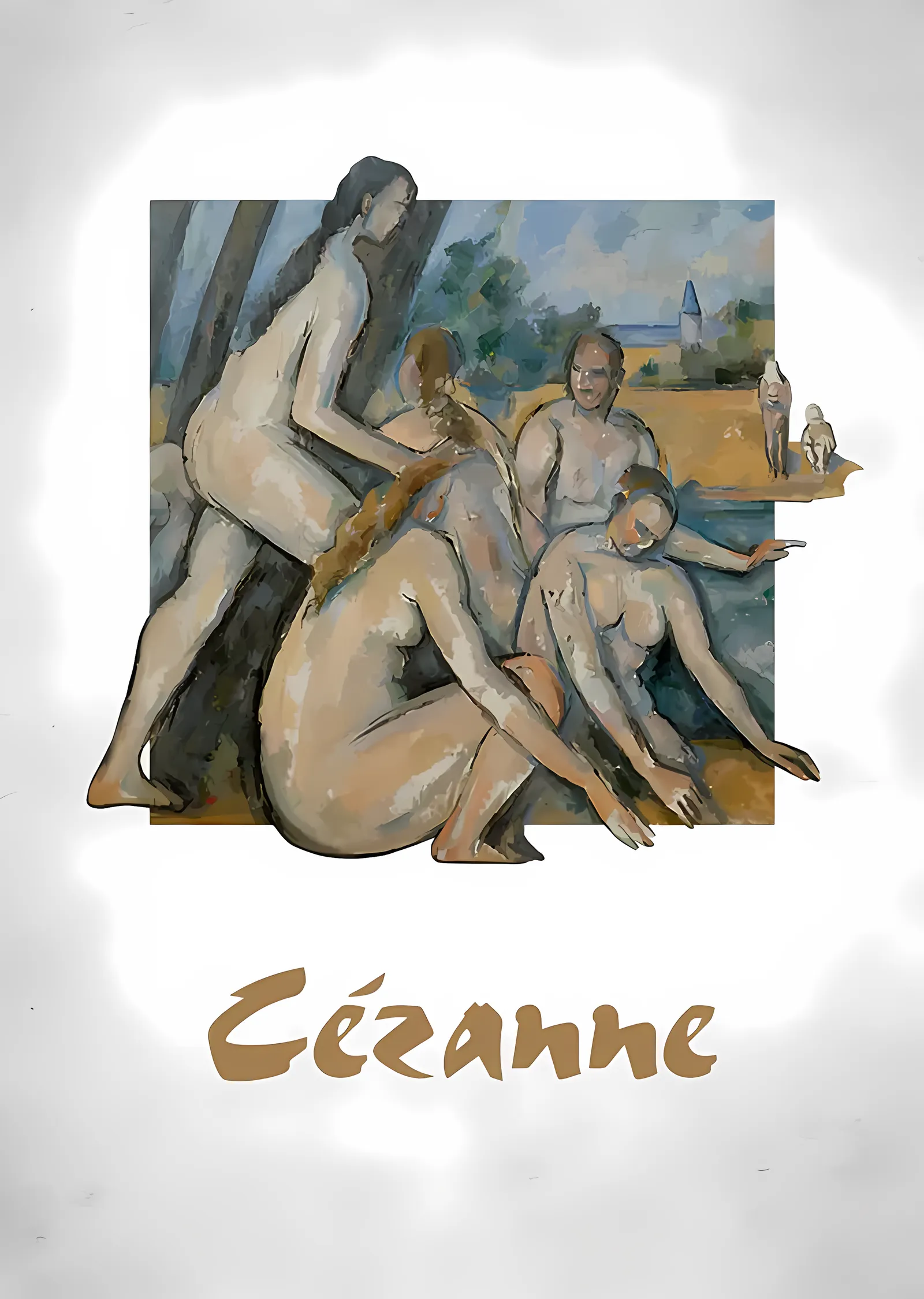 Yıkananlar - Post Empresyonist - Cézanne metal tablo