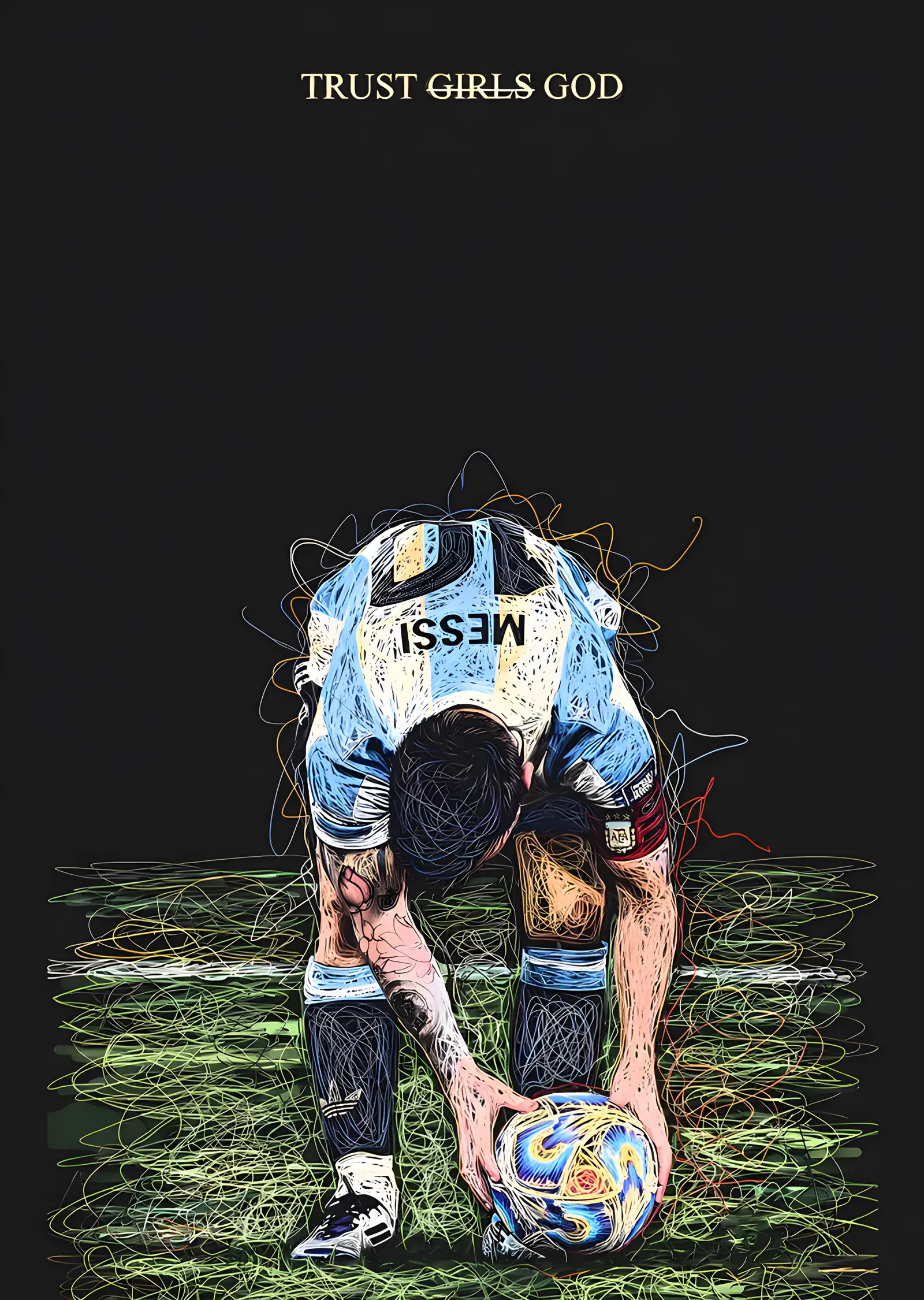 Lionel Messi - Serbest Vuruş Öncesi metal tablo