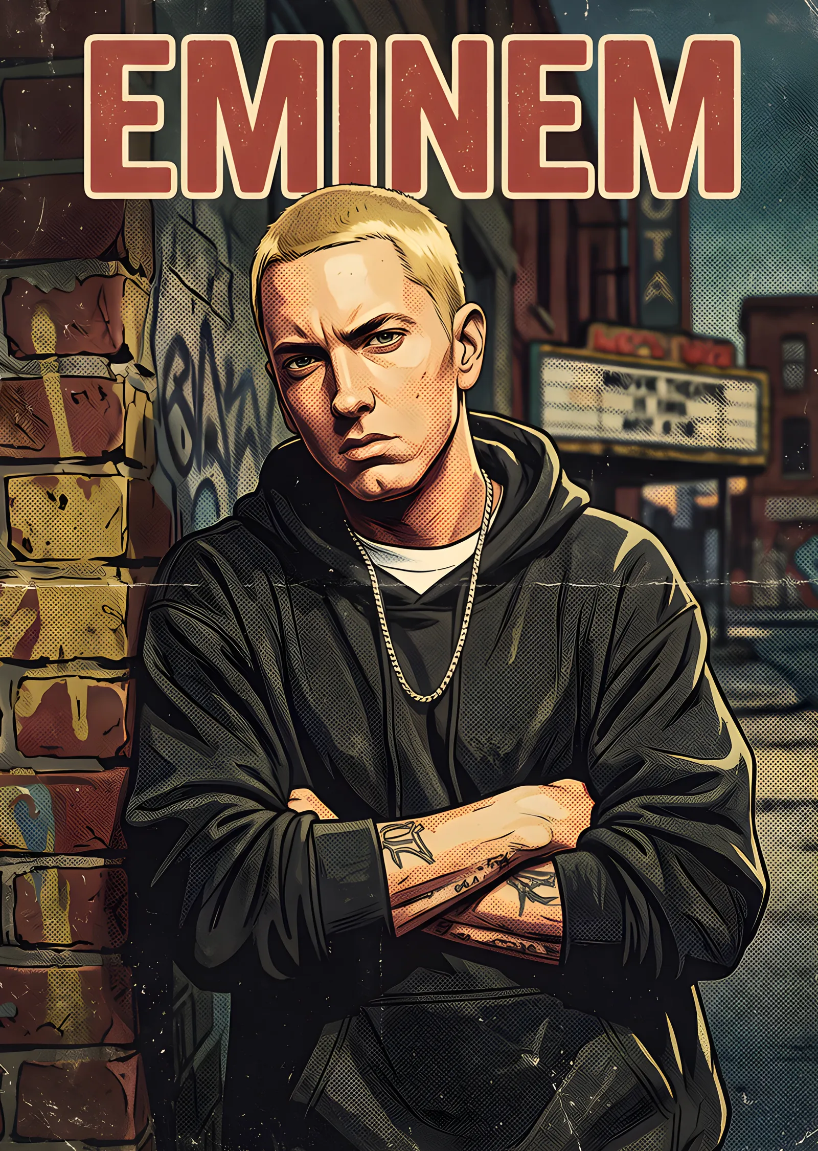 Eminem - Detroit Sokağında metal tablo