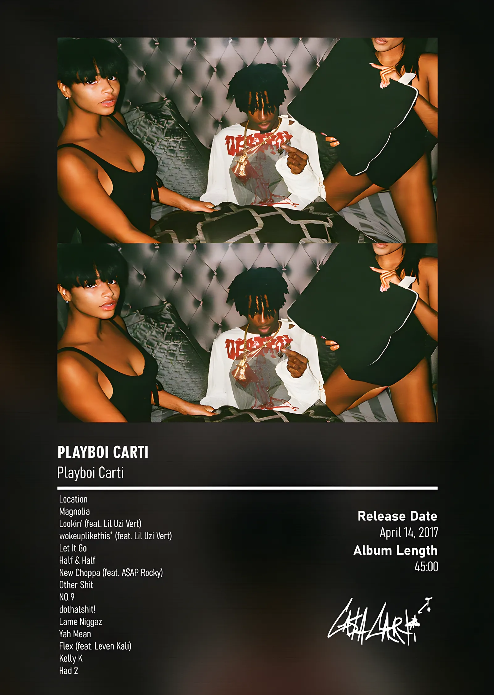 Playboi Carti - Self-Titled Künye metal tablo