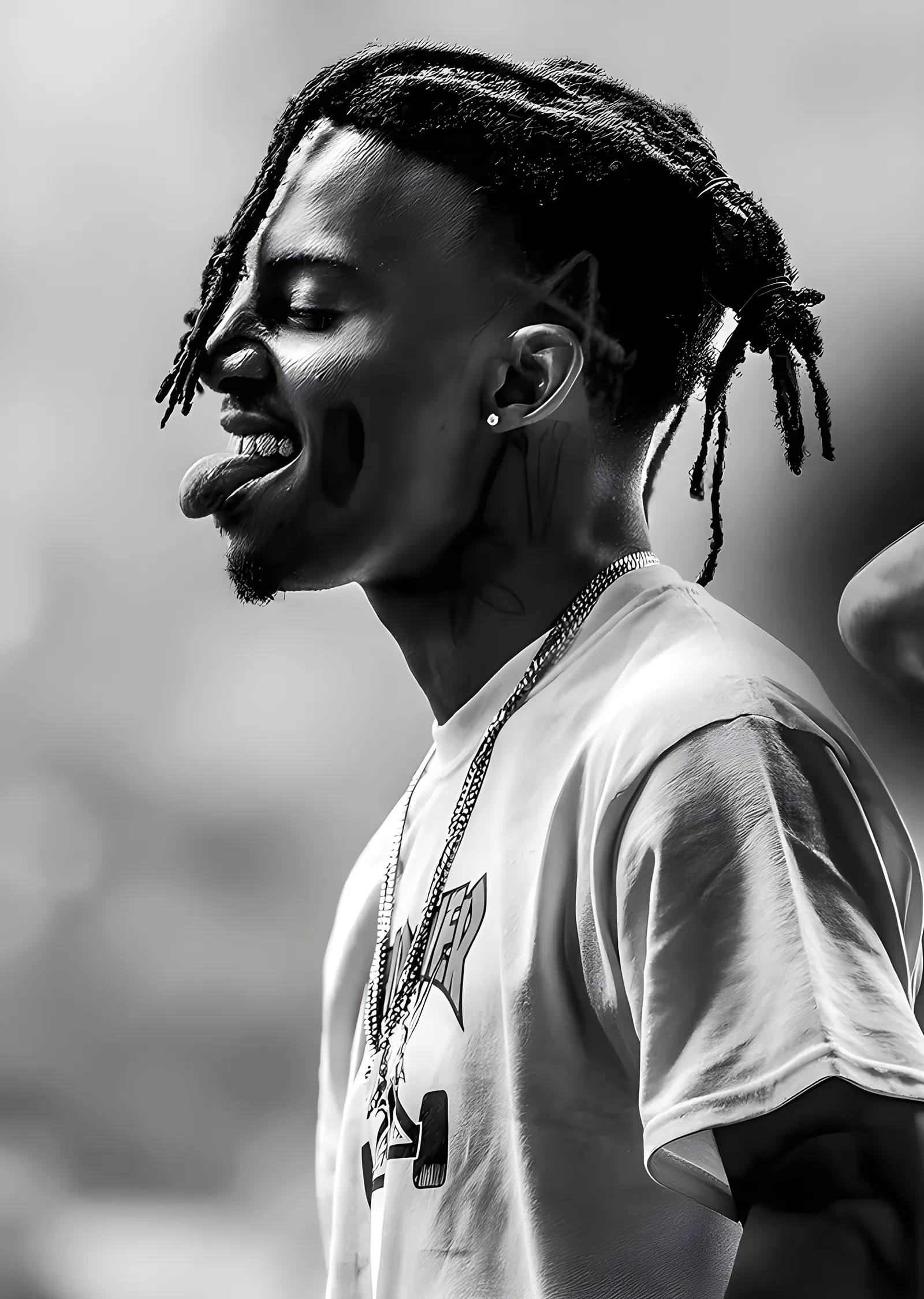 Playboi Carti - Siyah Beyaz Portre metal tablo
