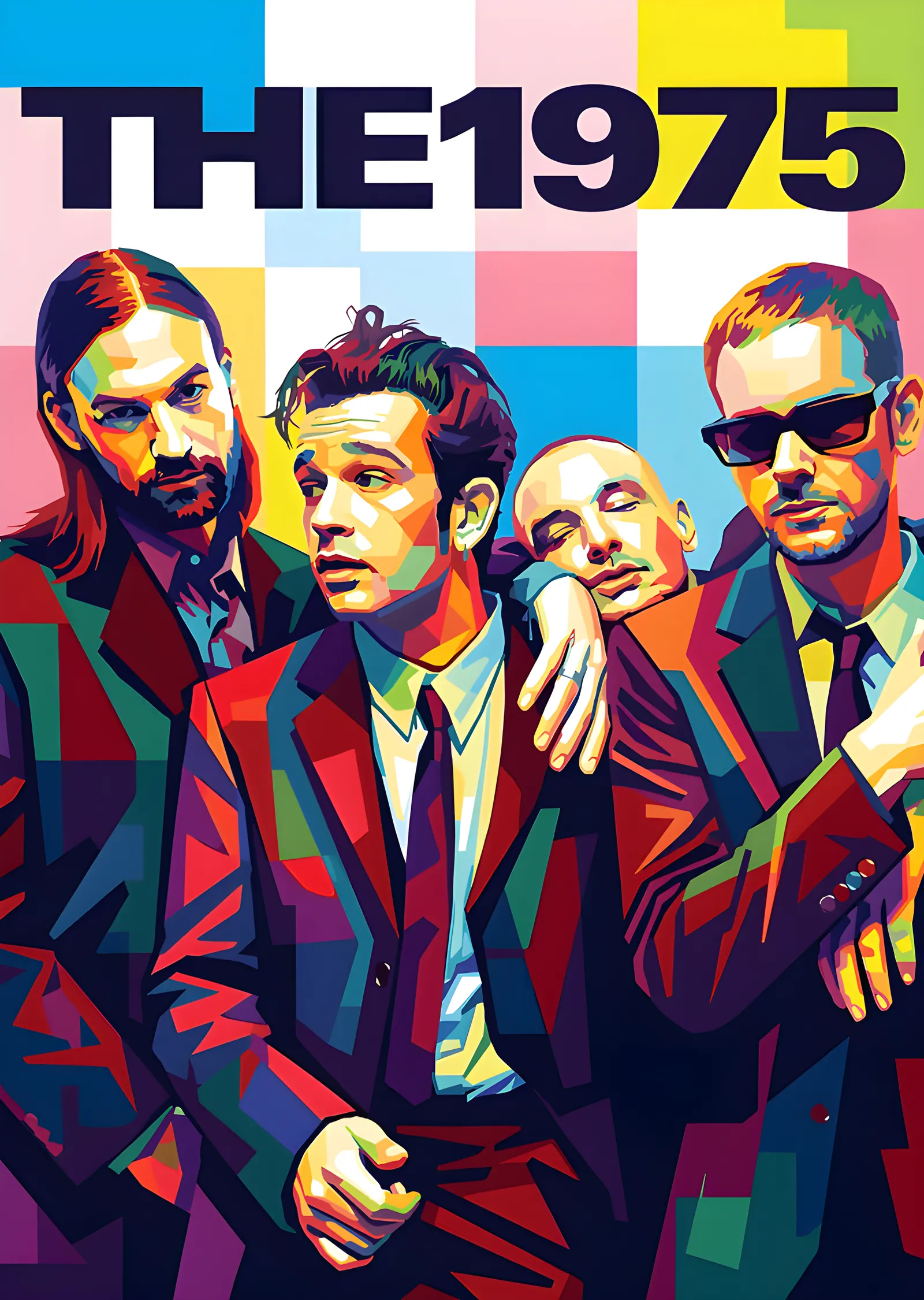 The 1975 - Pastel Renk Bloklu Grup metal tablo
