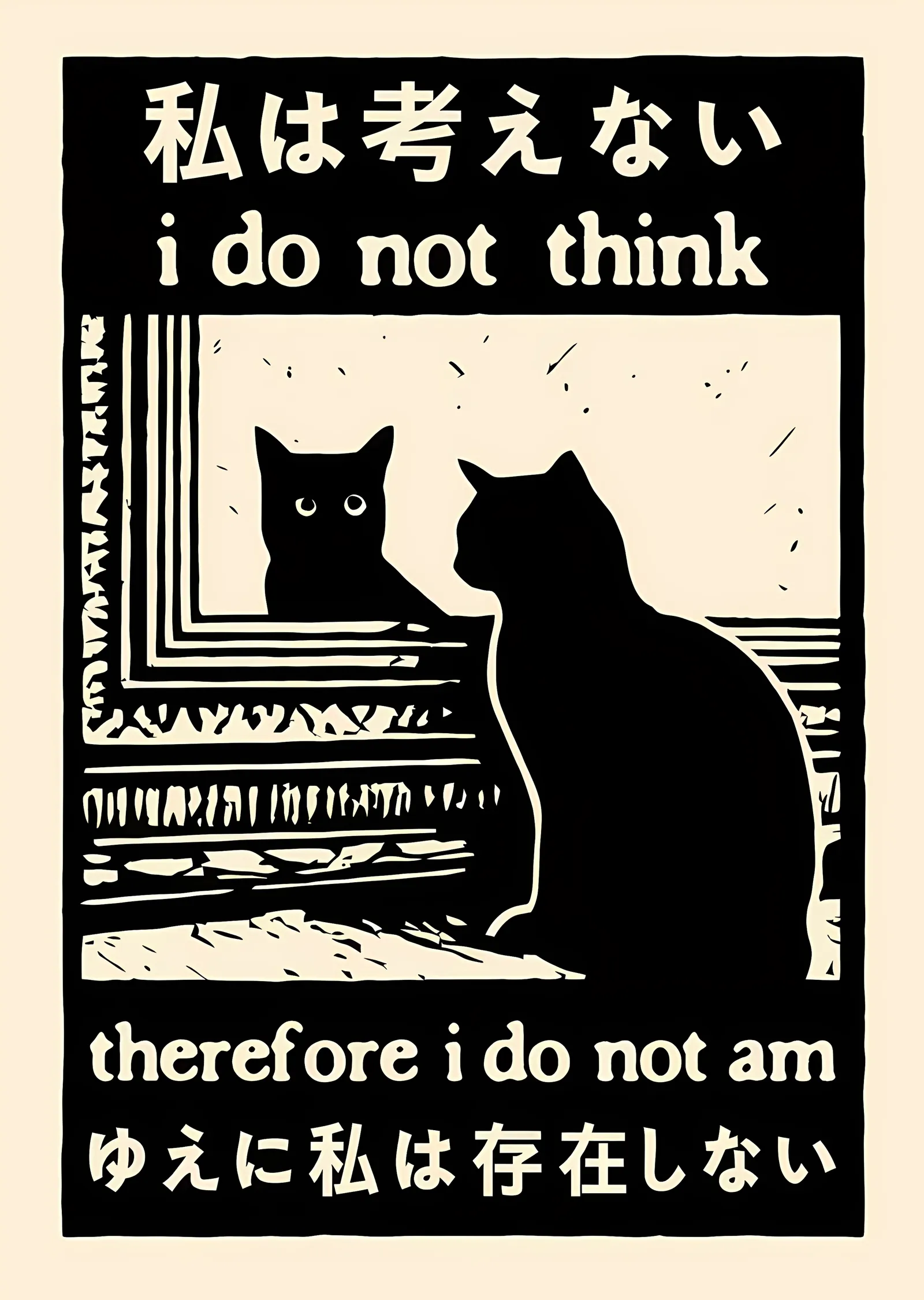 I Do Not Think Therefore I Do Not Am metal tablo