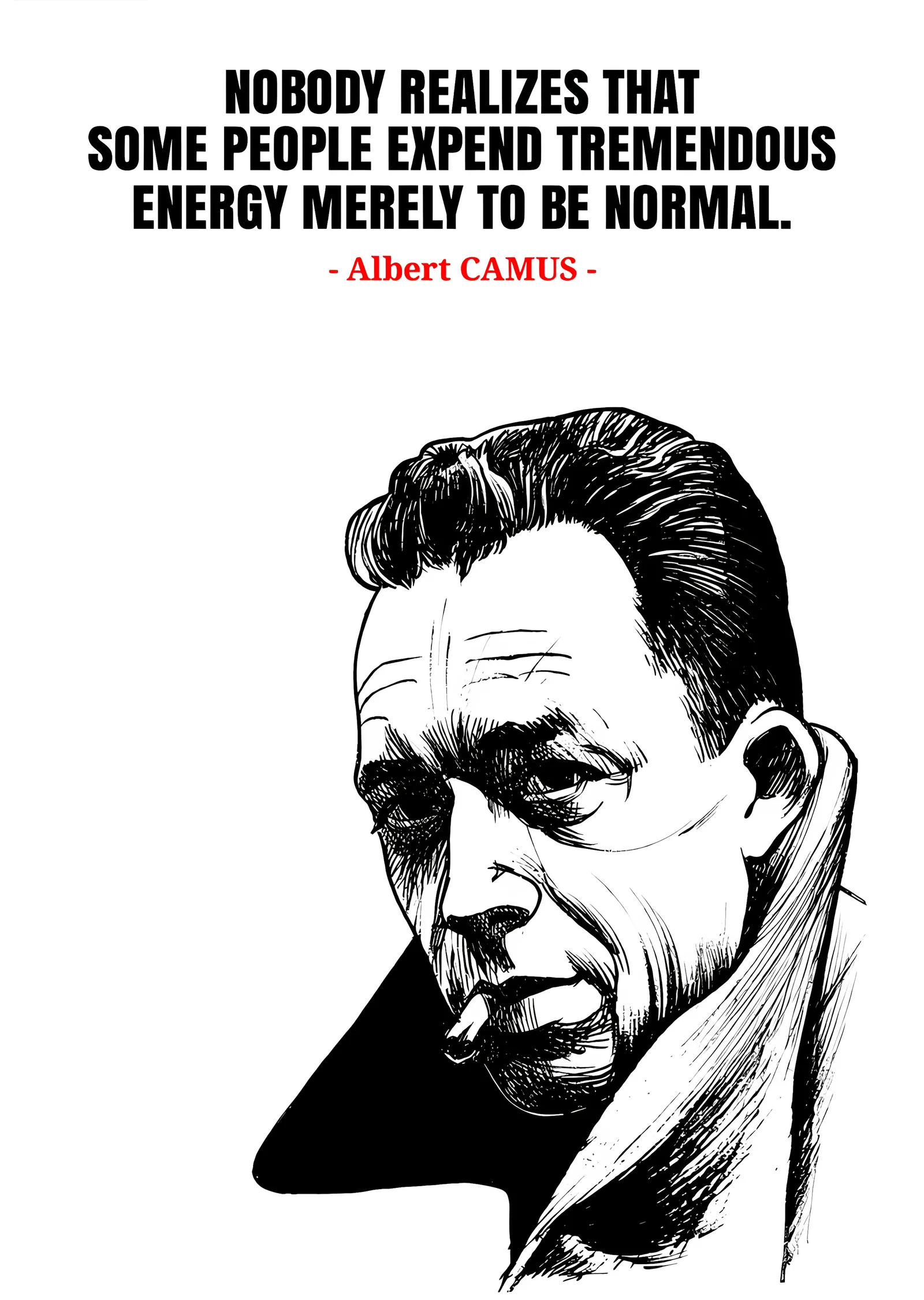 Albert Camus - Normal Olma Çabası metal tablo