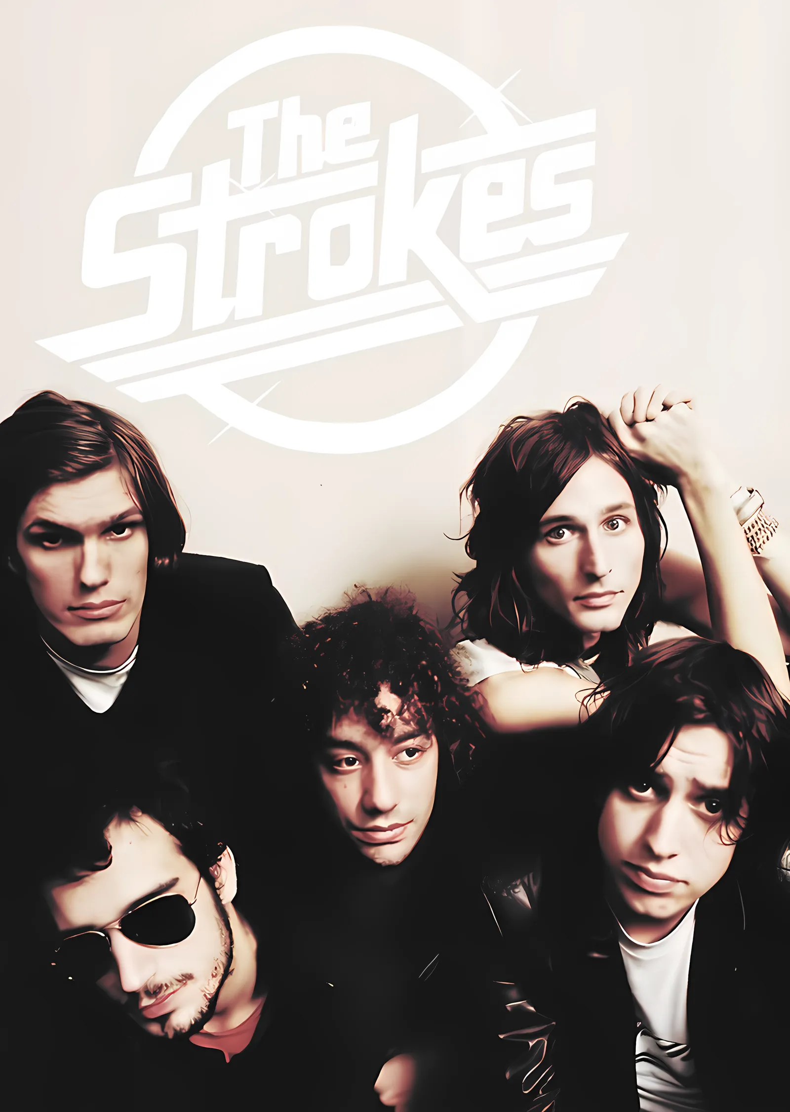 The Strokes - Beyaz Logolu Grup Karesi metal tablo
