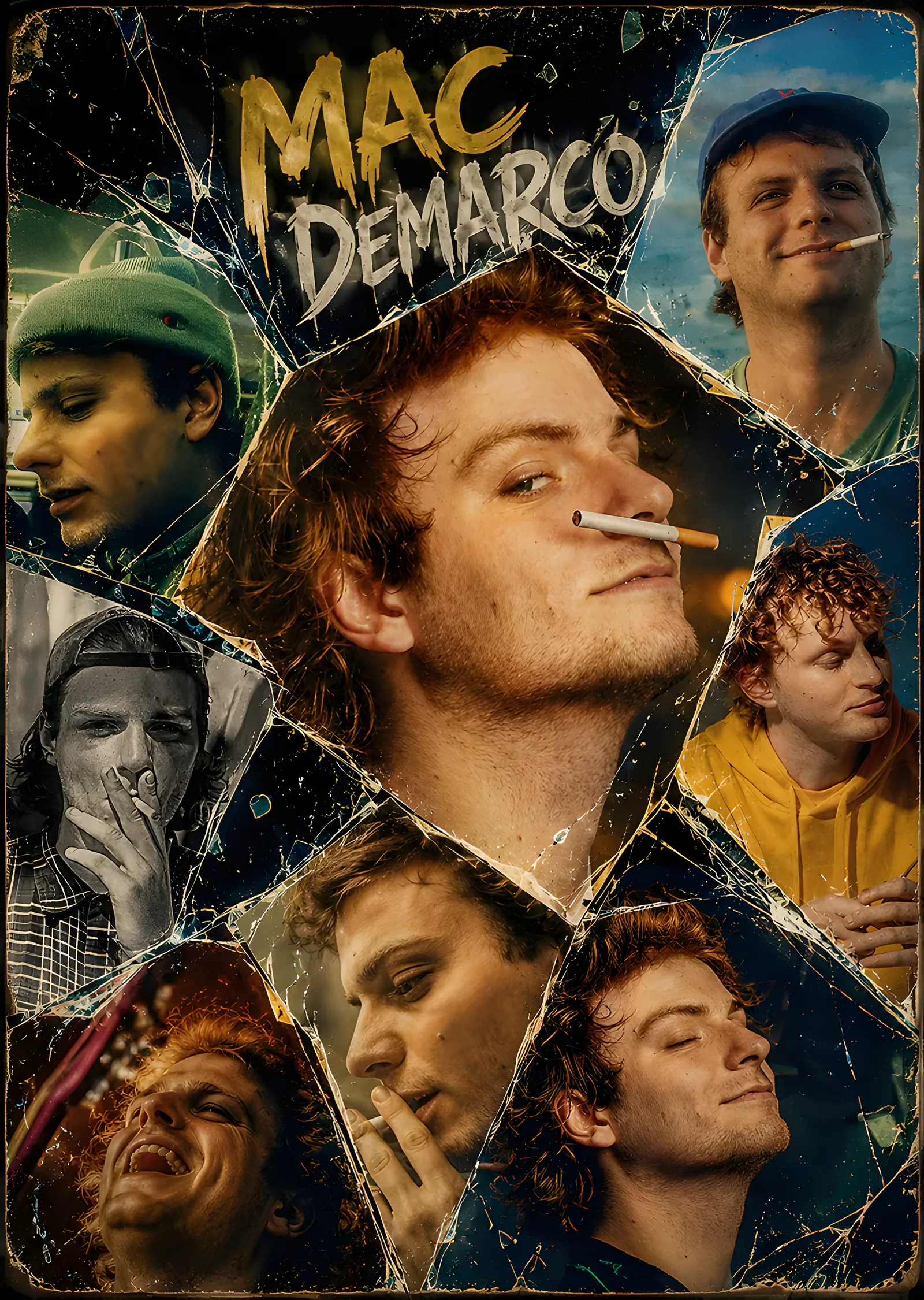 Mac DeMarco - Kırık Cam Kolajı metal tablo