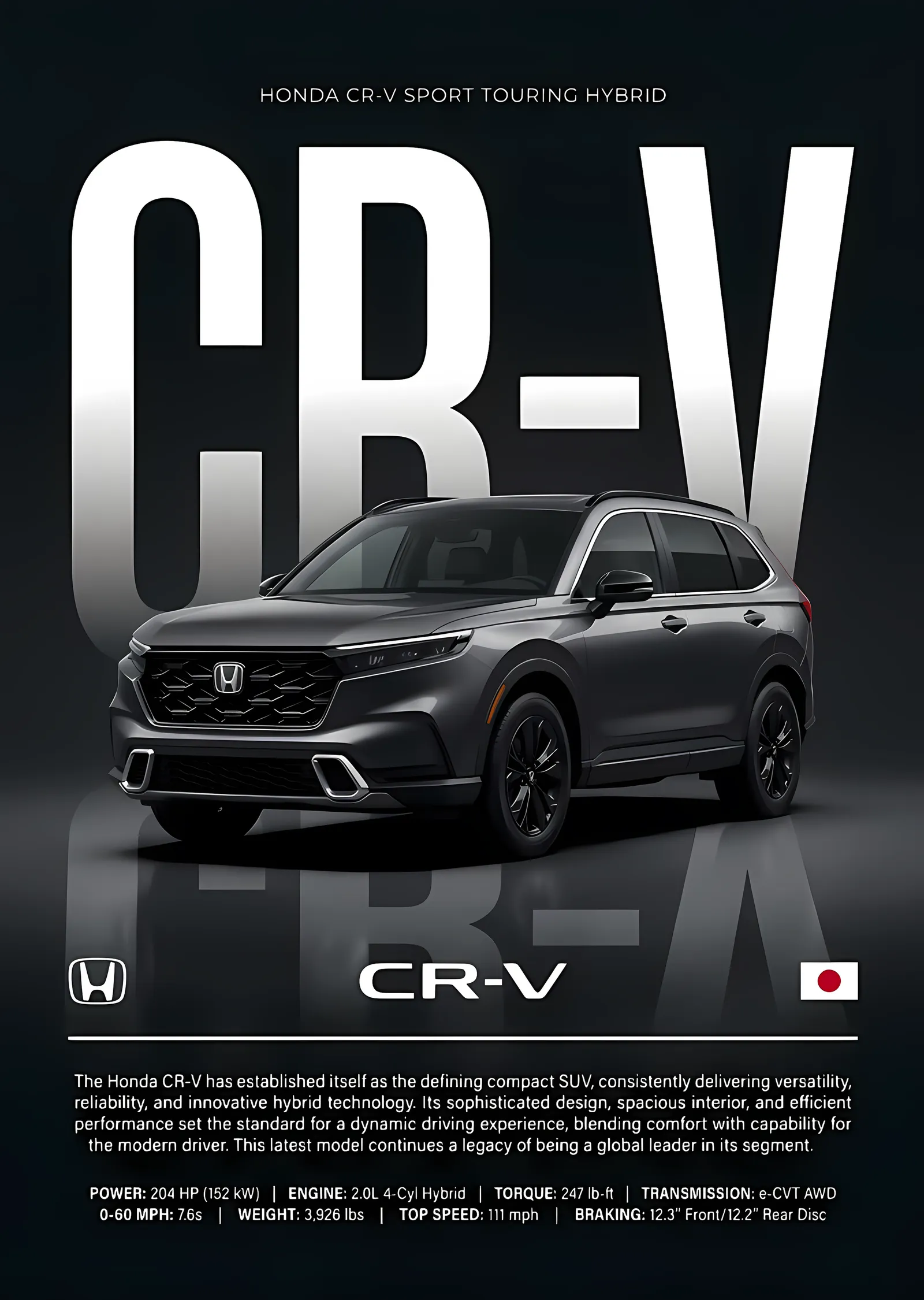 Honda CR-V metal tablo
