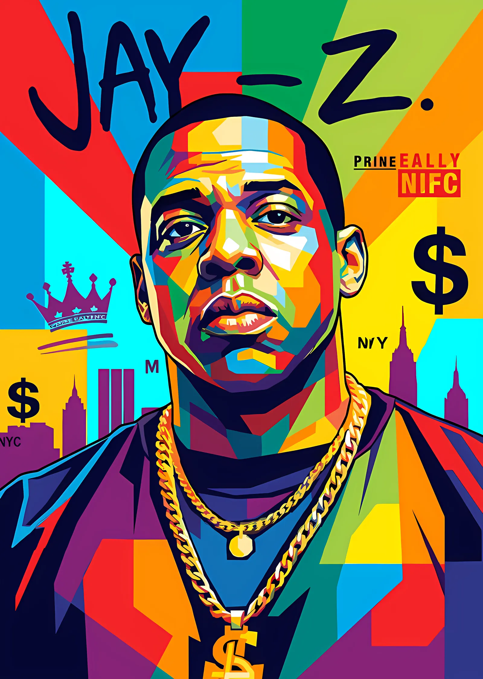Jay-Z - New York Renk Blokları metal tablo