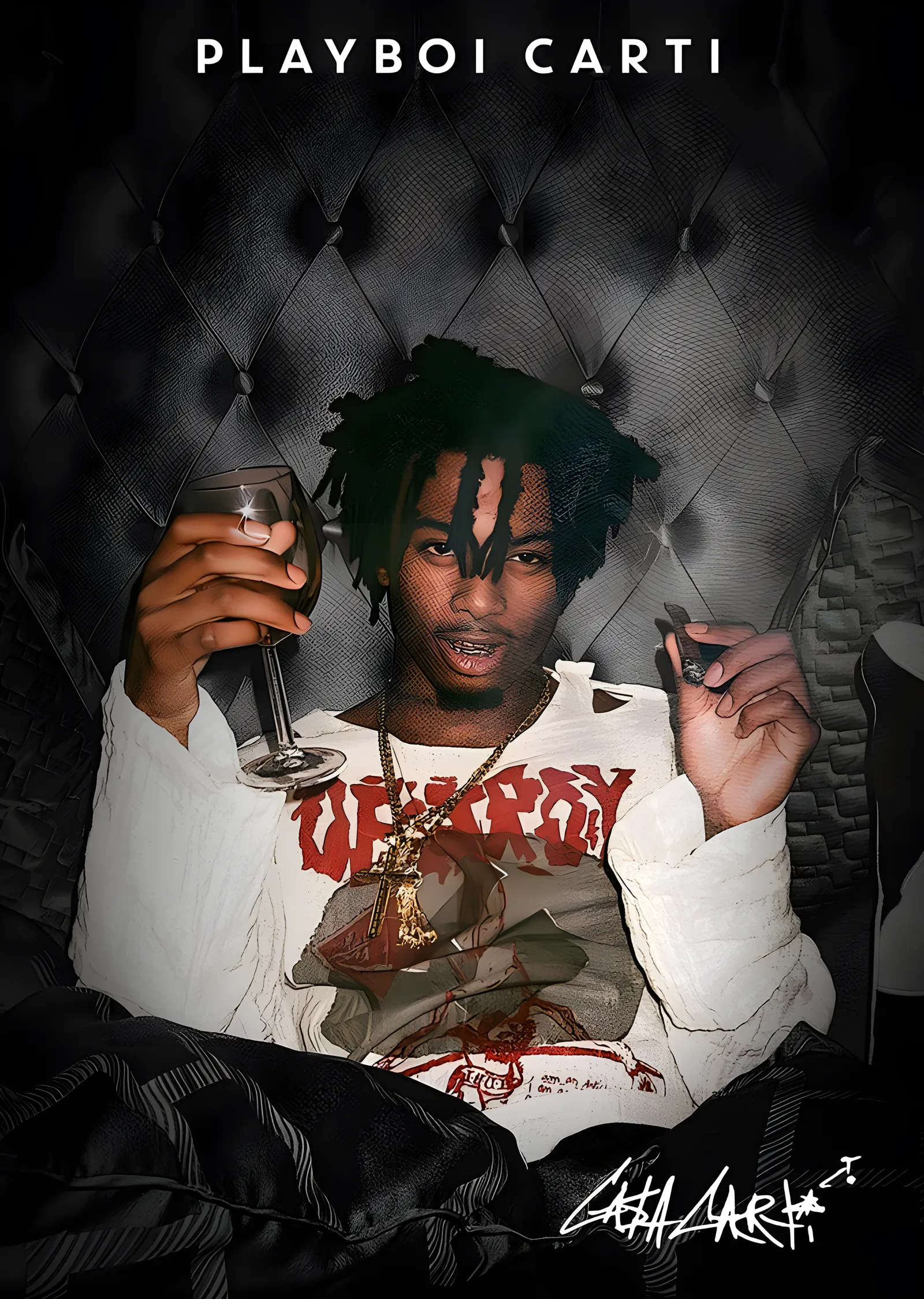 Playboi Carti - Deri Koltukta metal tablo